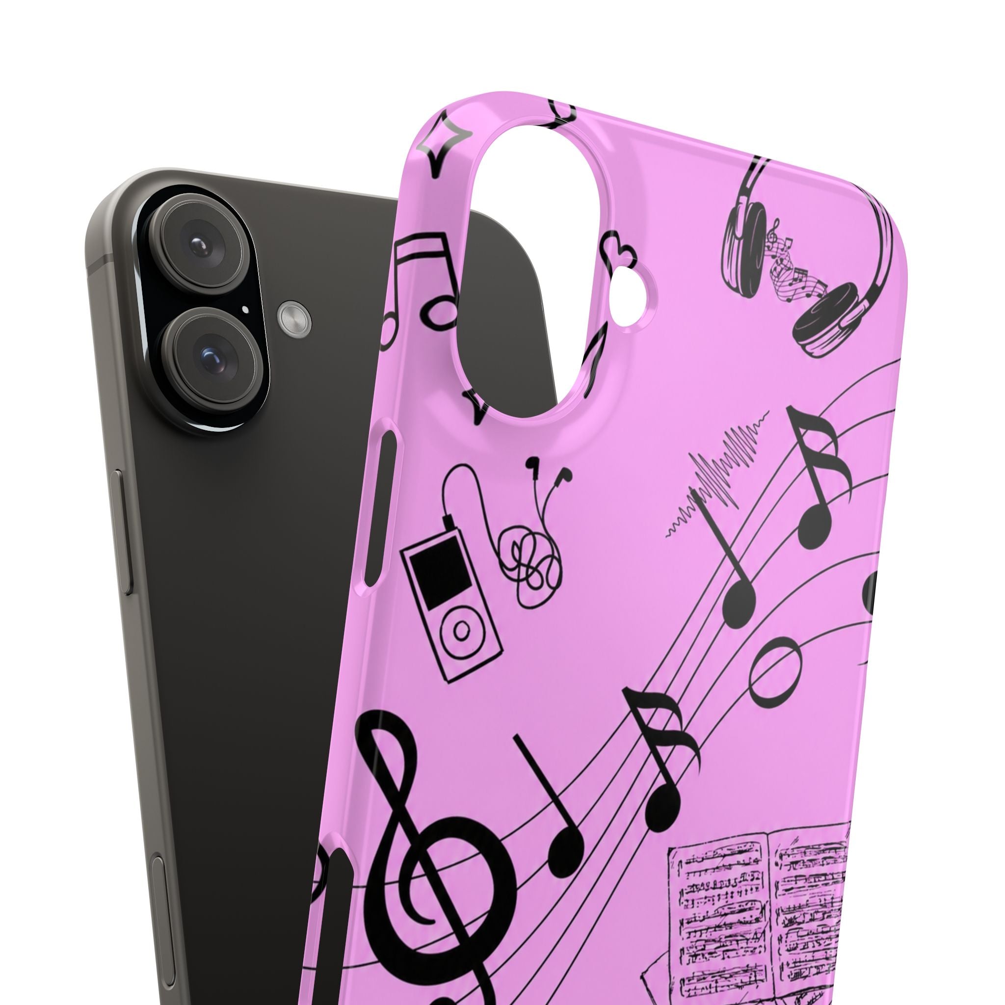 Pink Music Notes Phone Case