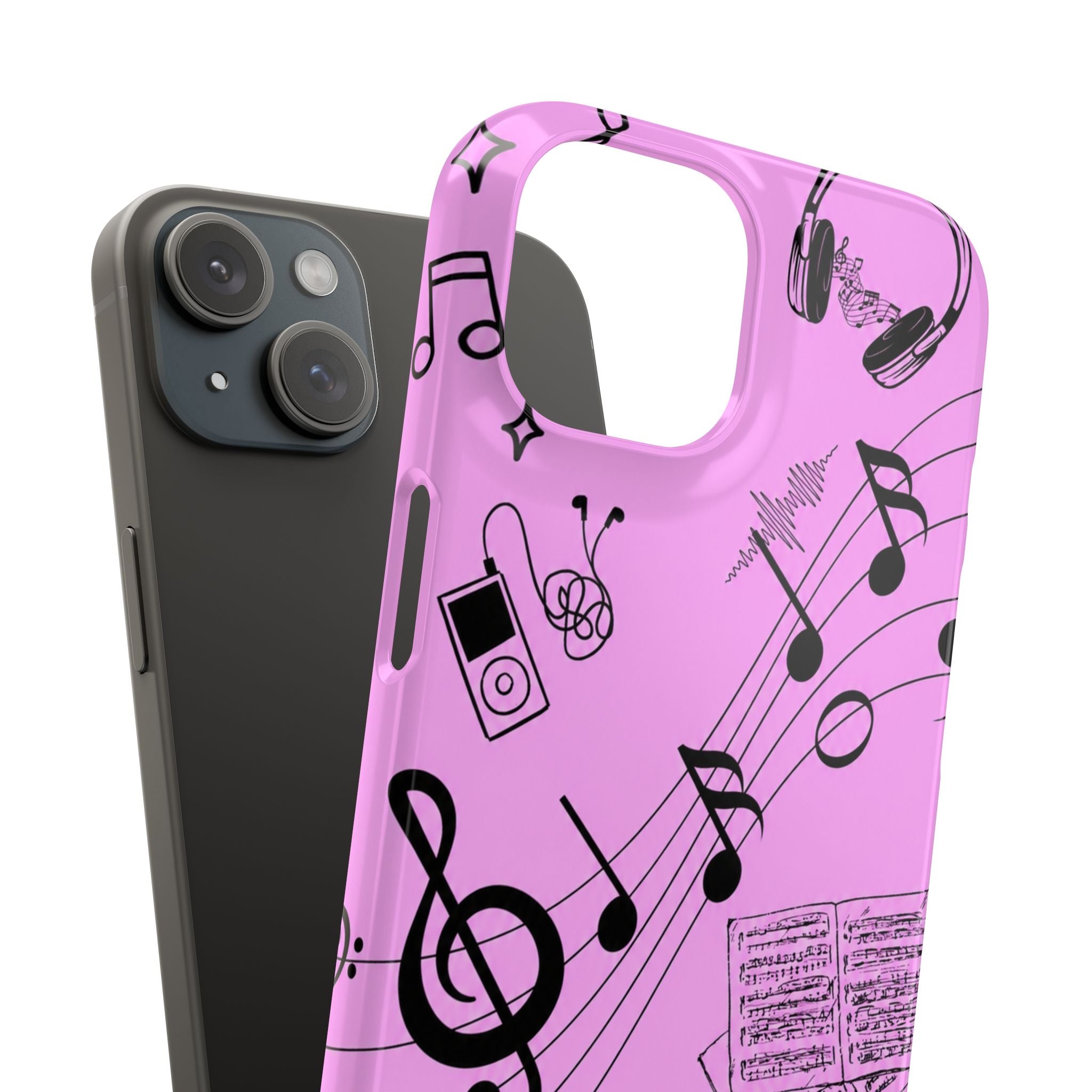 Pink Music Notes Phone Case