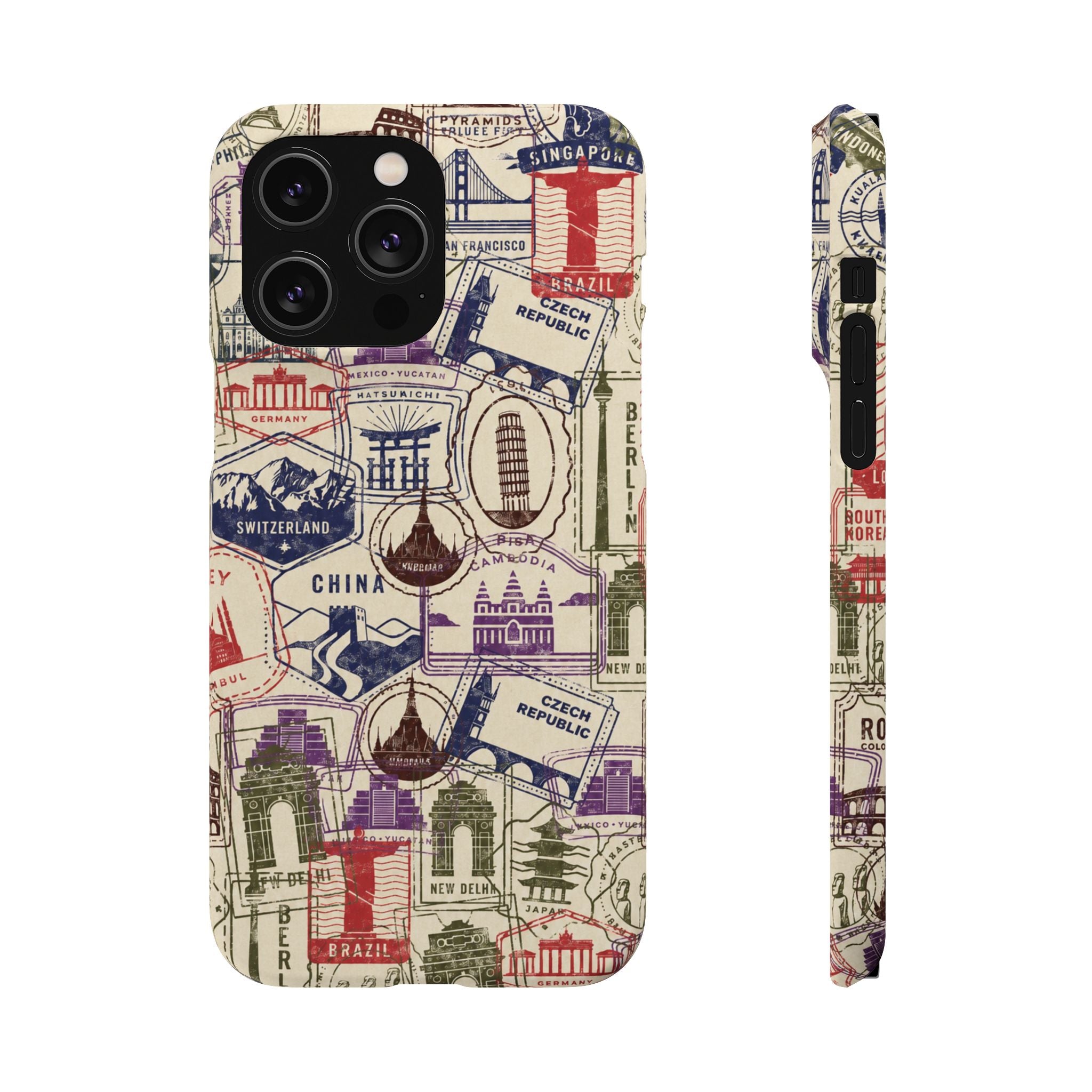 Vintage Travel Stamps Phone Case