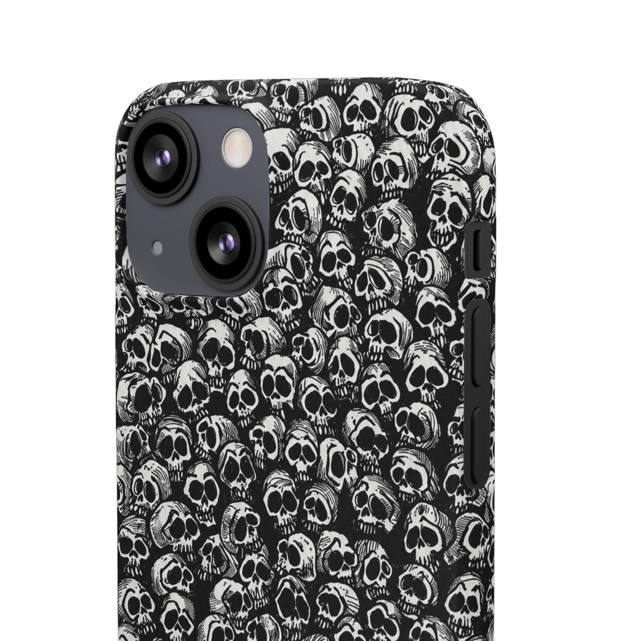 Black and White Skull Pattern Phone Case