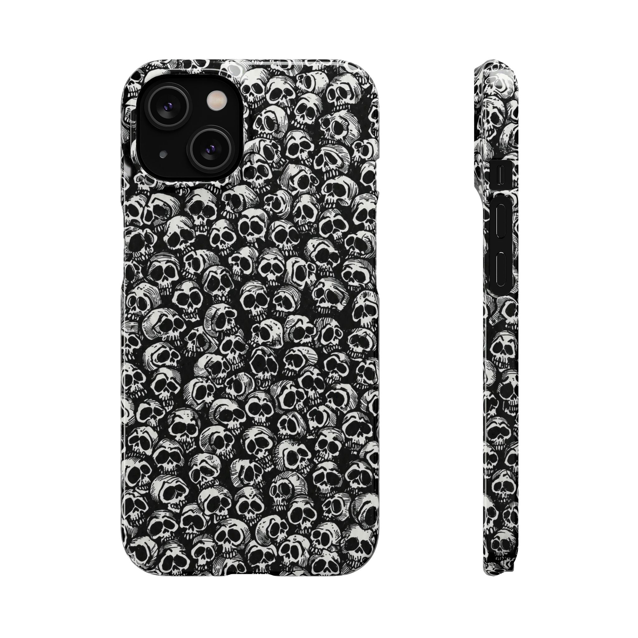 Black and White Skull Pattern Phone Case