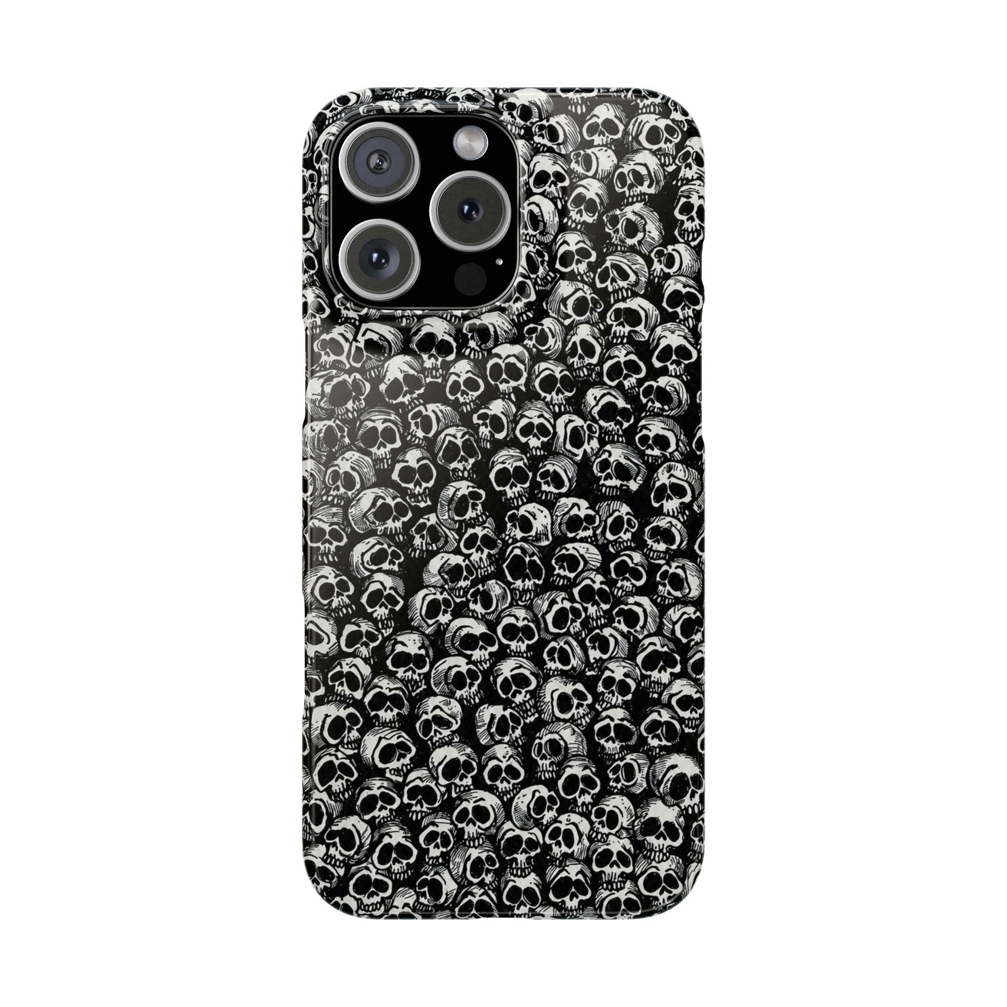 Black and White Skull Pattern Phone Case