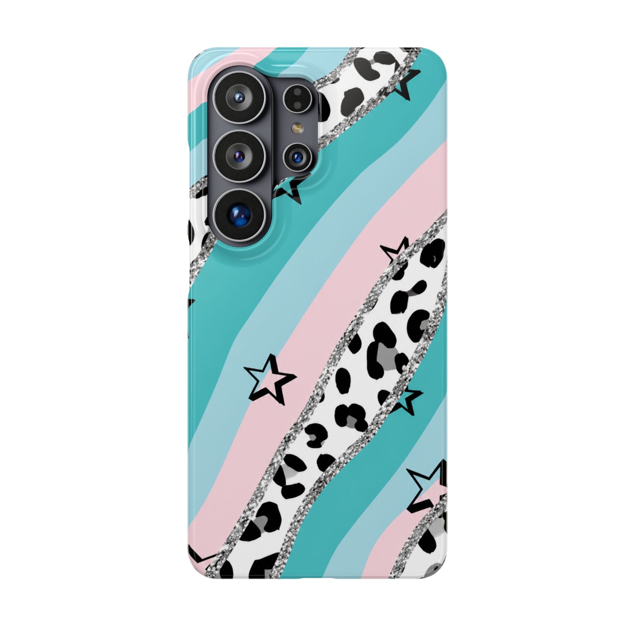 Pastel Leopard Print Glitter Phone Case