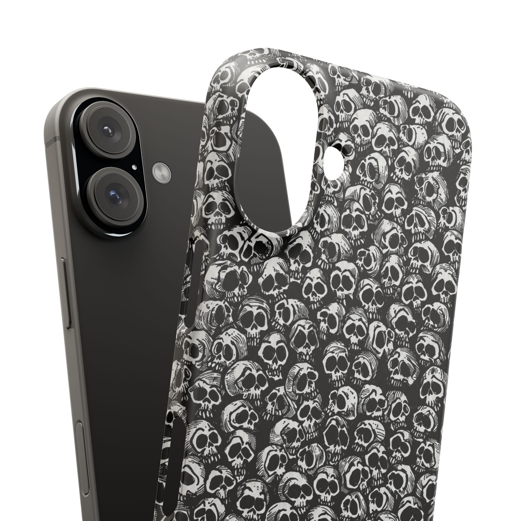Black and White Skull Pattern Phone Case