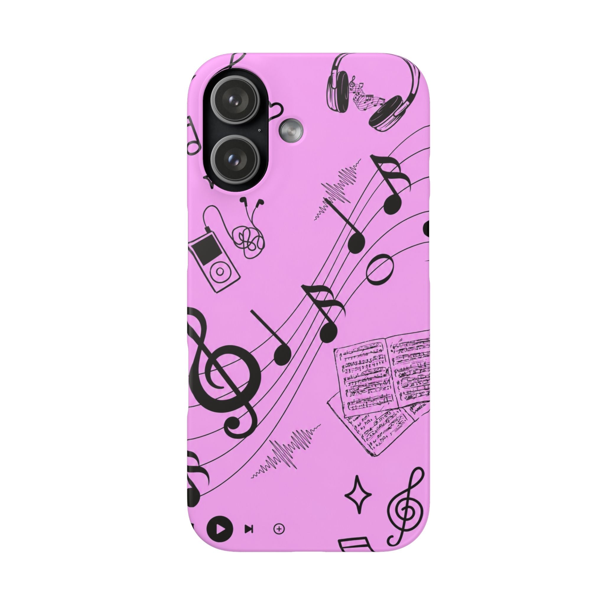 Pink Music Notes Phone Case