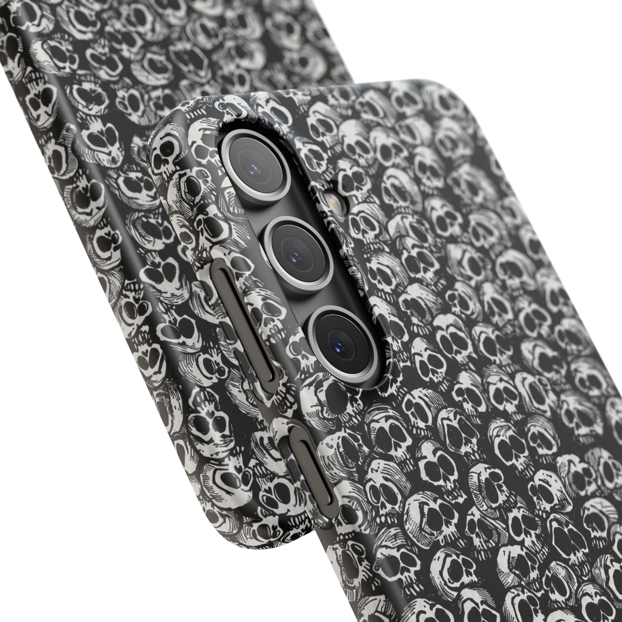 Black and White Skull Pattern Phone Case