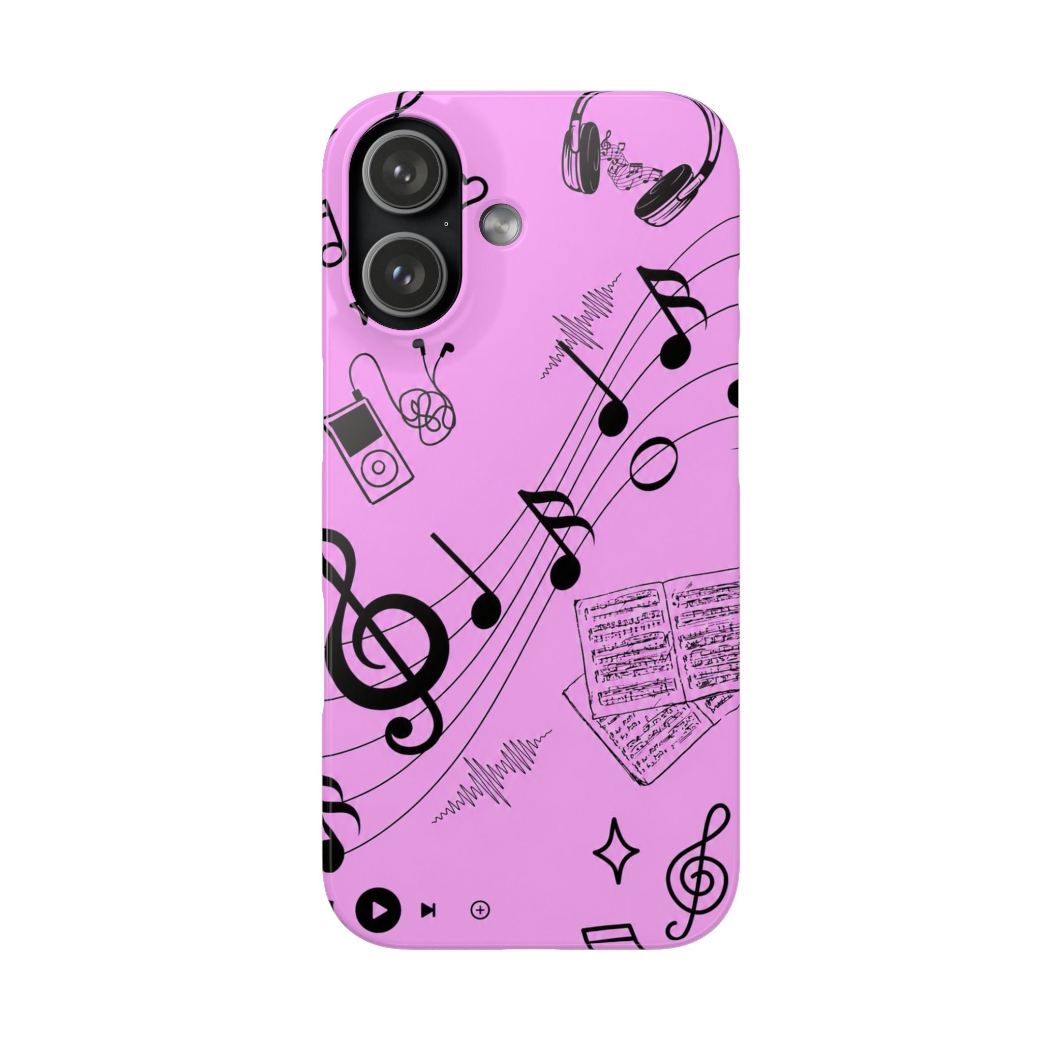 Pink Music Notes Phone Case