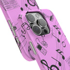 Pink Music Notes Phone Case