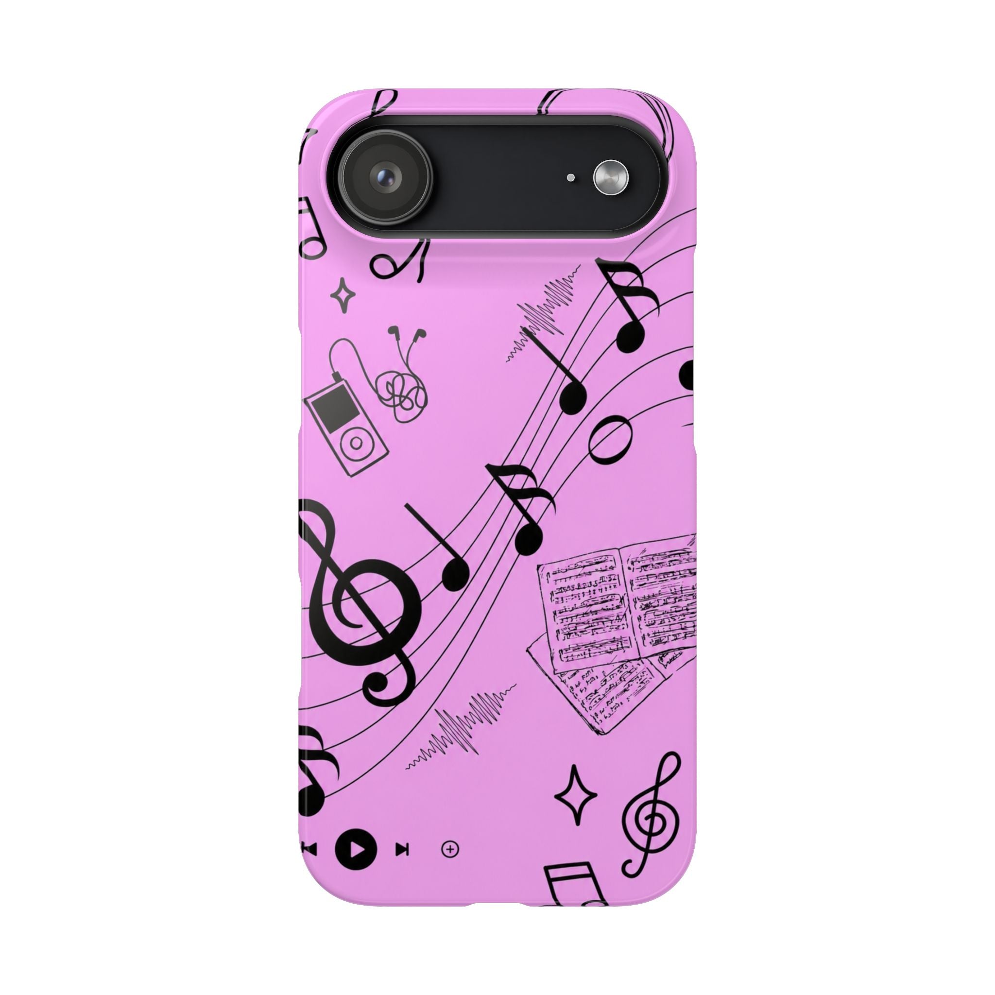 Pink Music Notes Phone Case