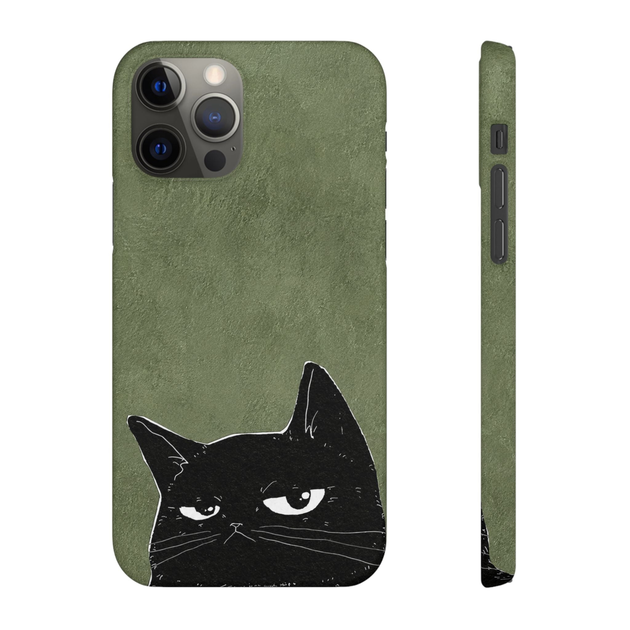 Grumpy Black Cat Phone Case