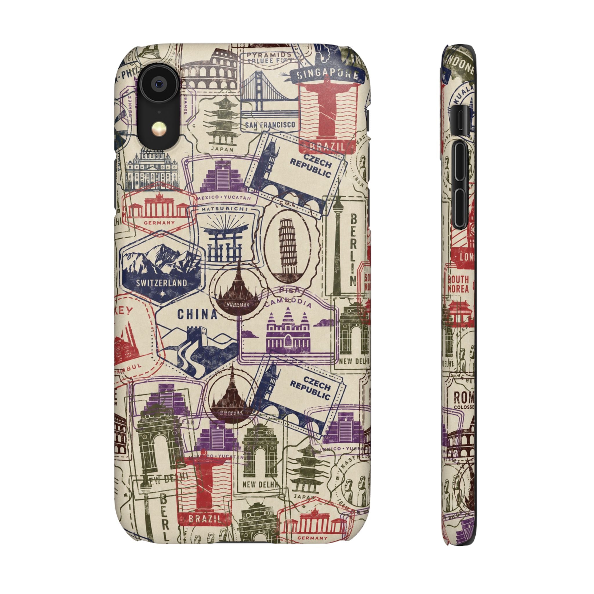 Vintage Travel Stamps Phone Case