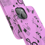 Pink Music Notes Phone Case