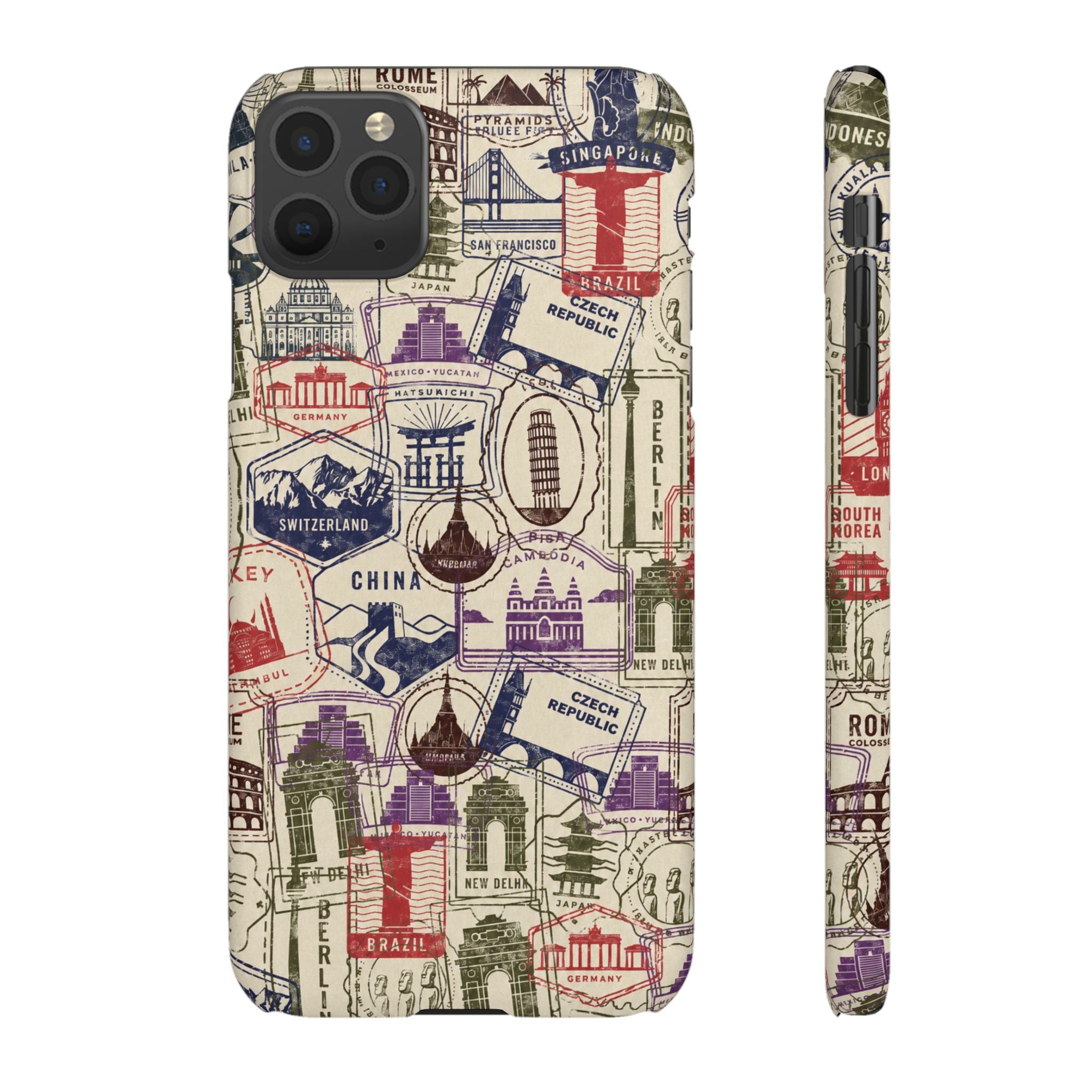 Vintage Travel Stamps Phone Case