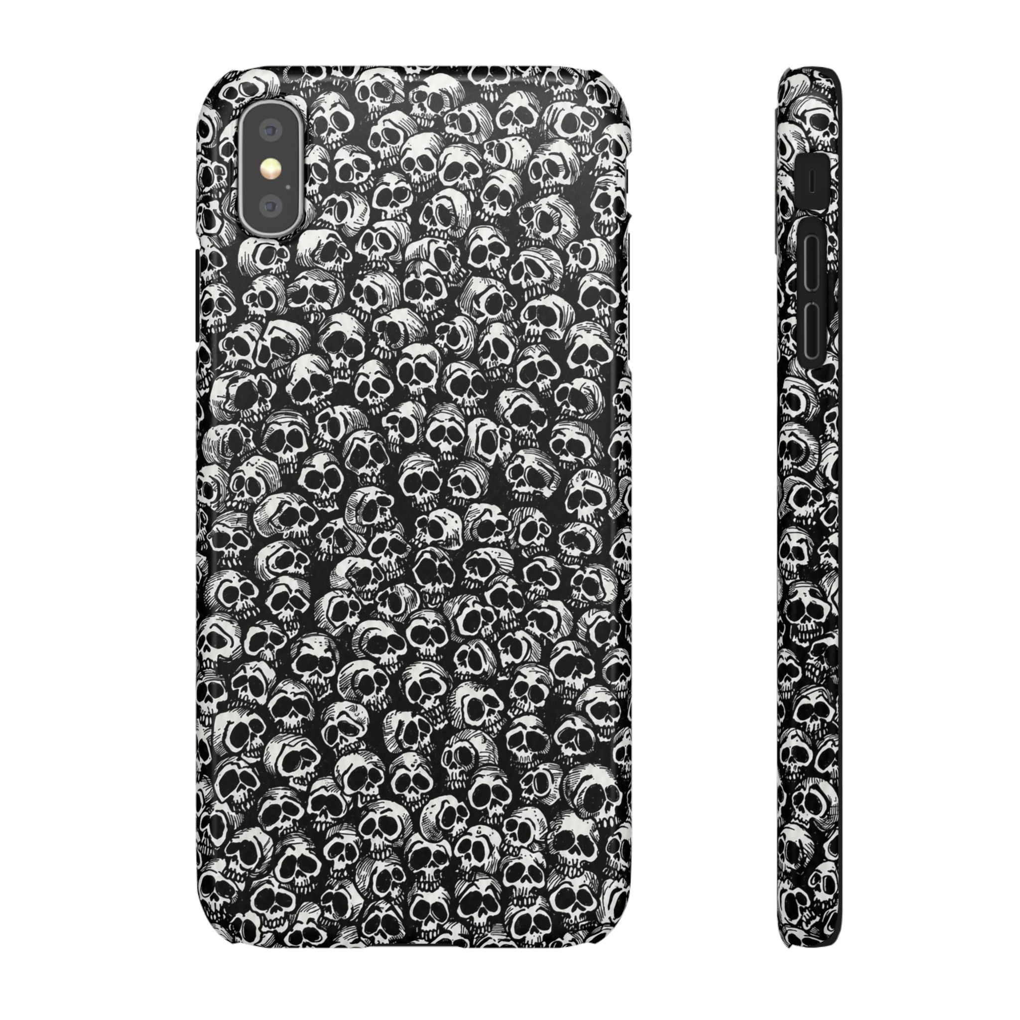 Black and White Skull Pattern Phone Case