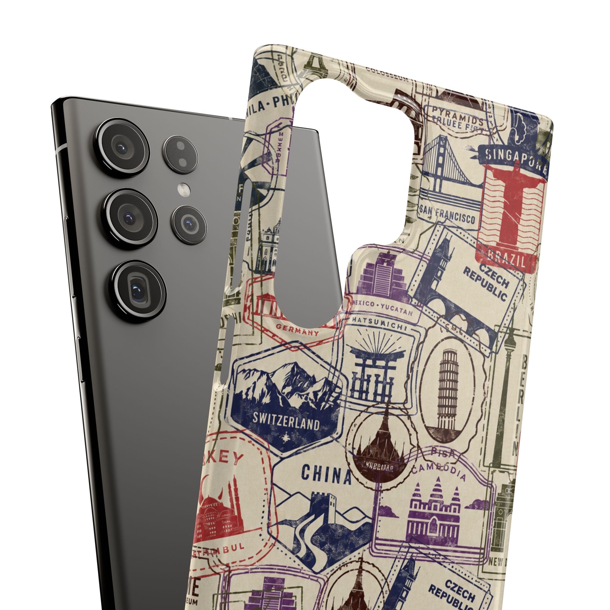 Vintage Travel Stamps Phone Case