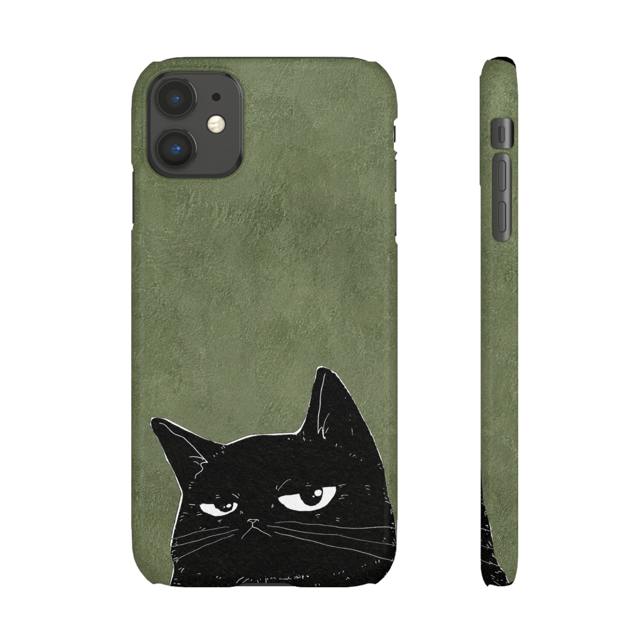 Grumpy Black Cat Phone Case