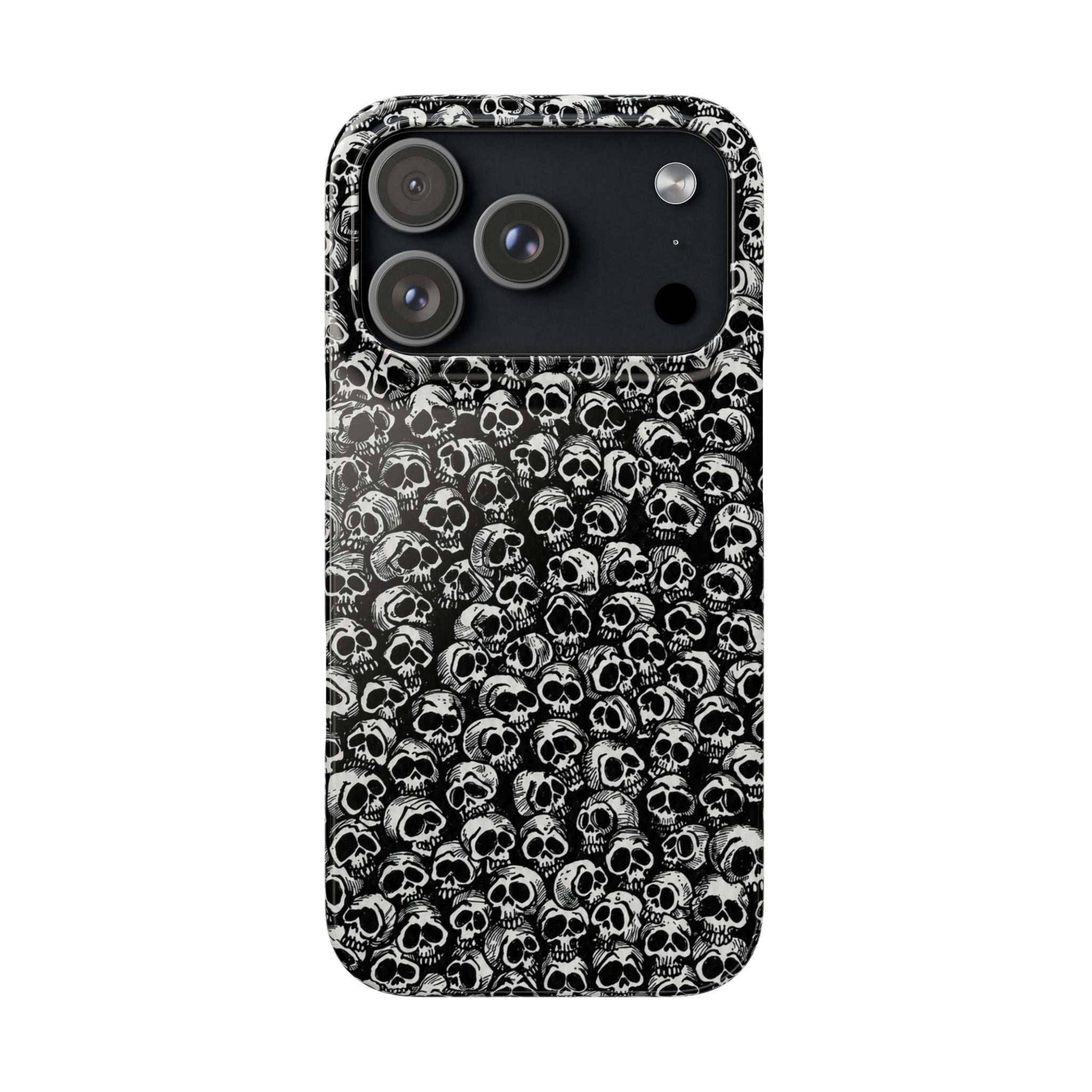 Black and White Skull Pattern Phone Case