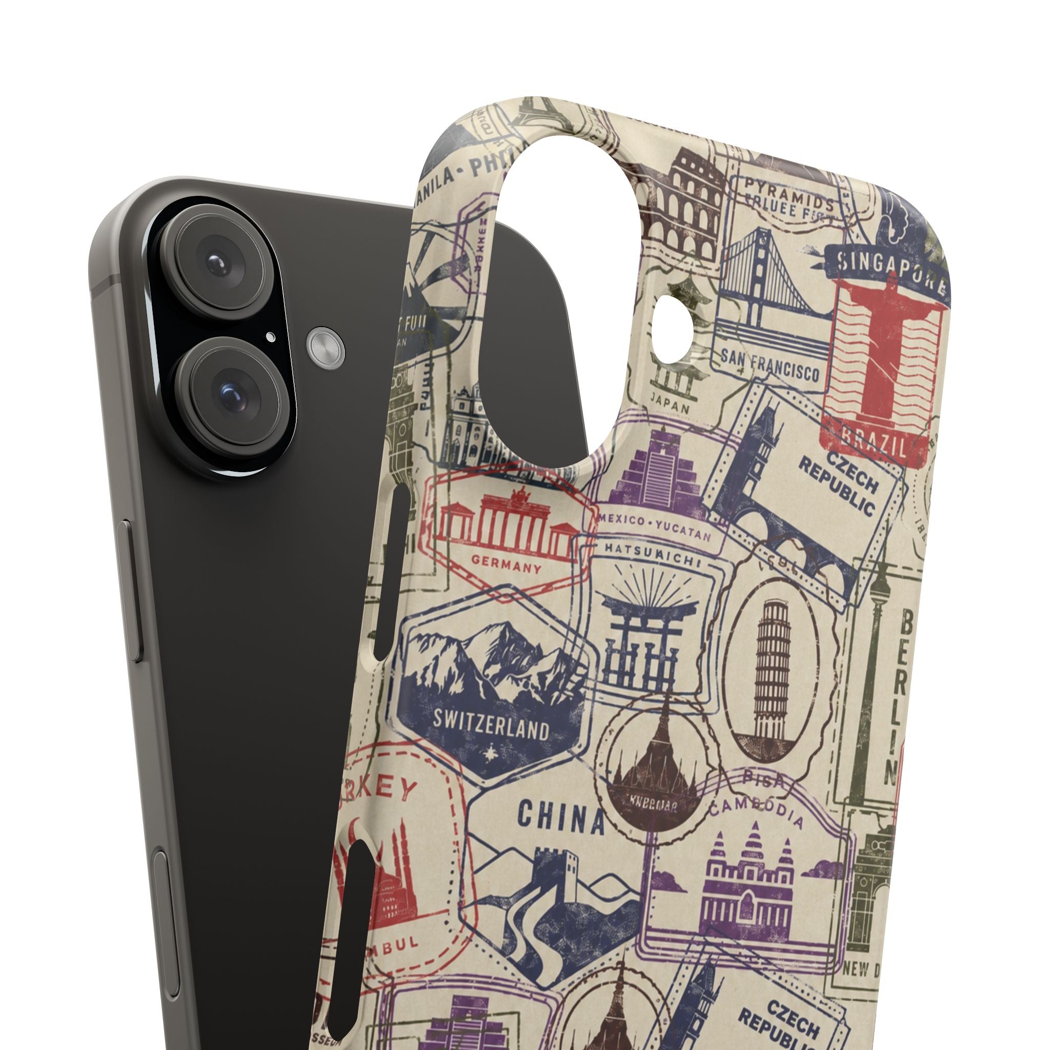 Vintage Travel Stamps Phone Case