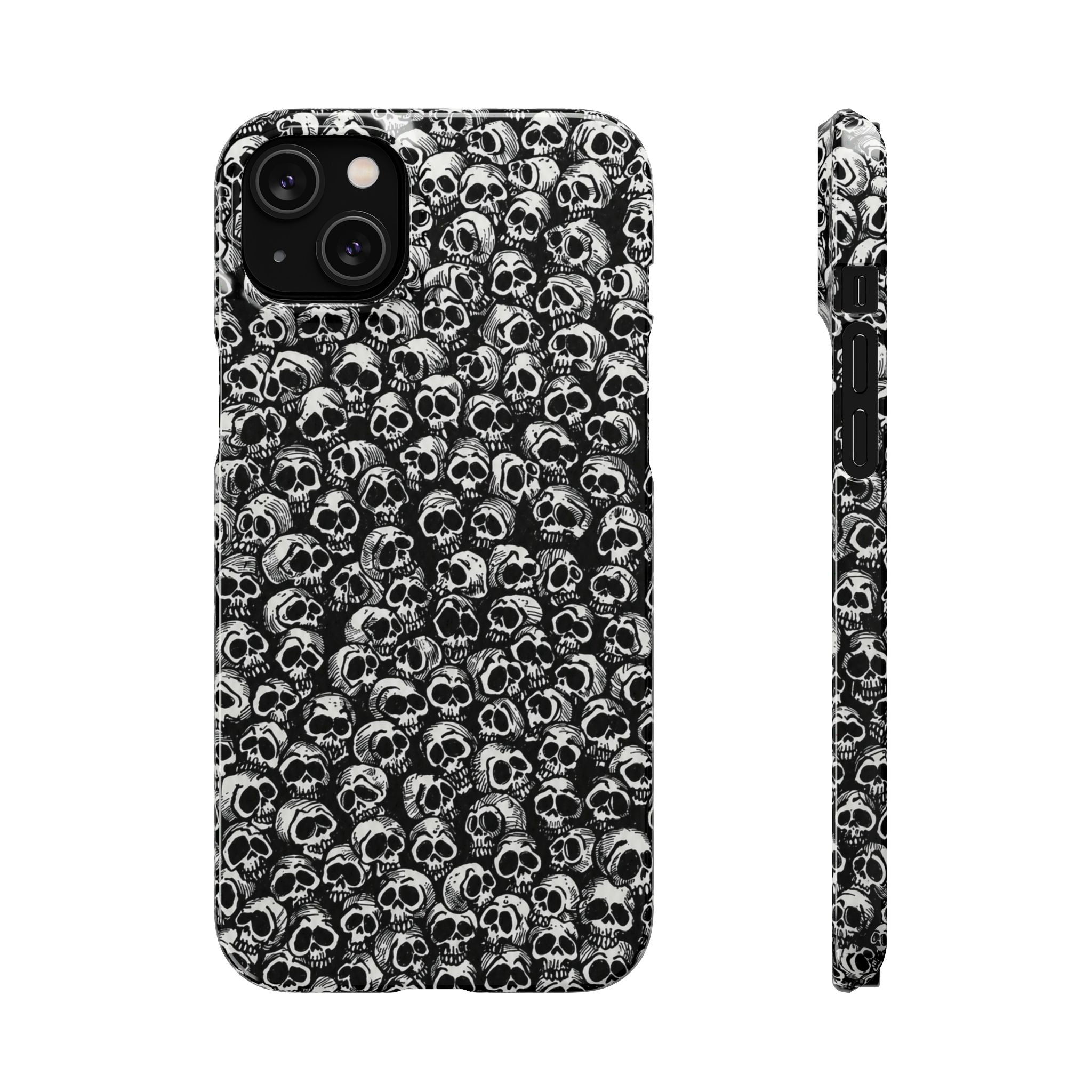 Black and White Skull Pattern Phone Case