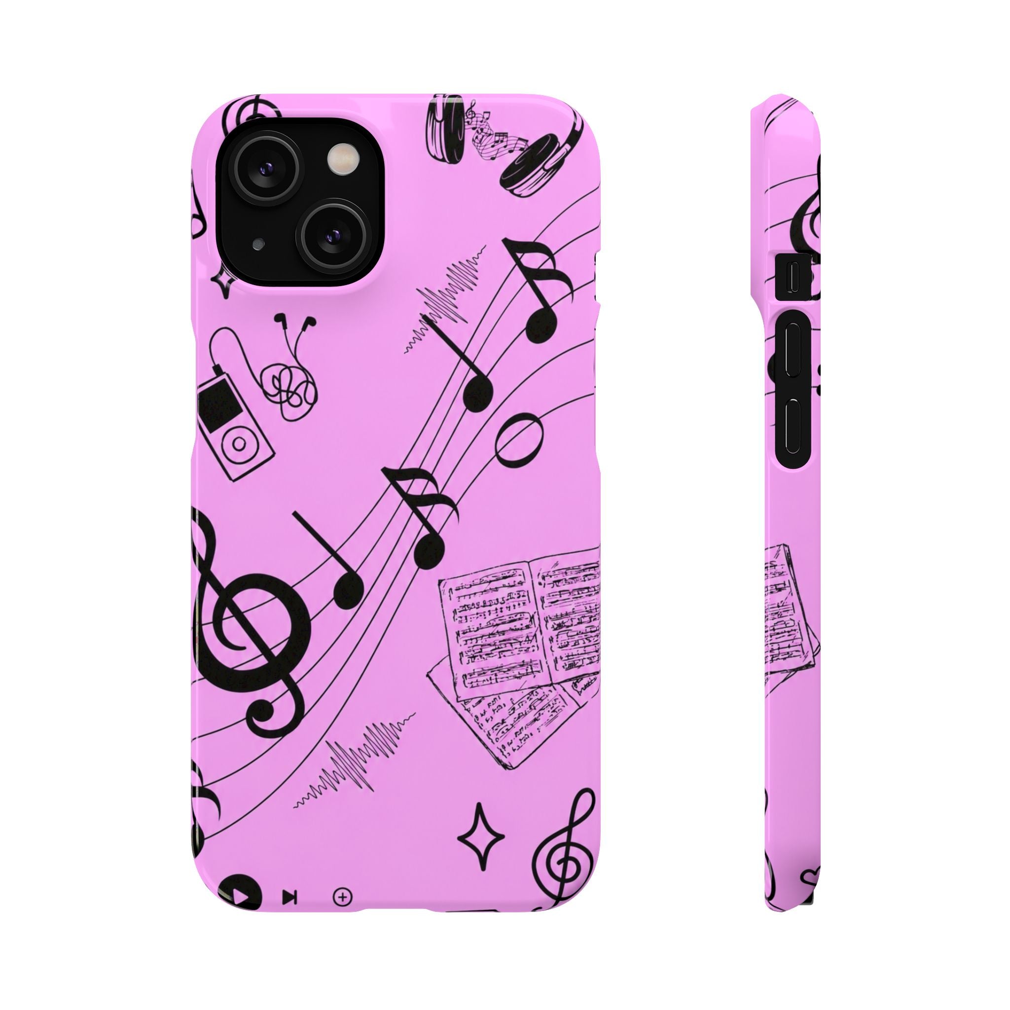 Pink Music Notes Phone Case