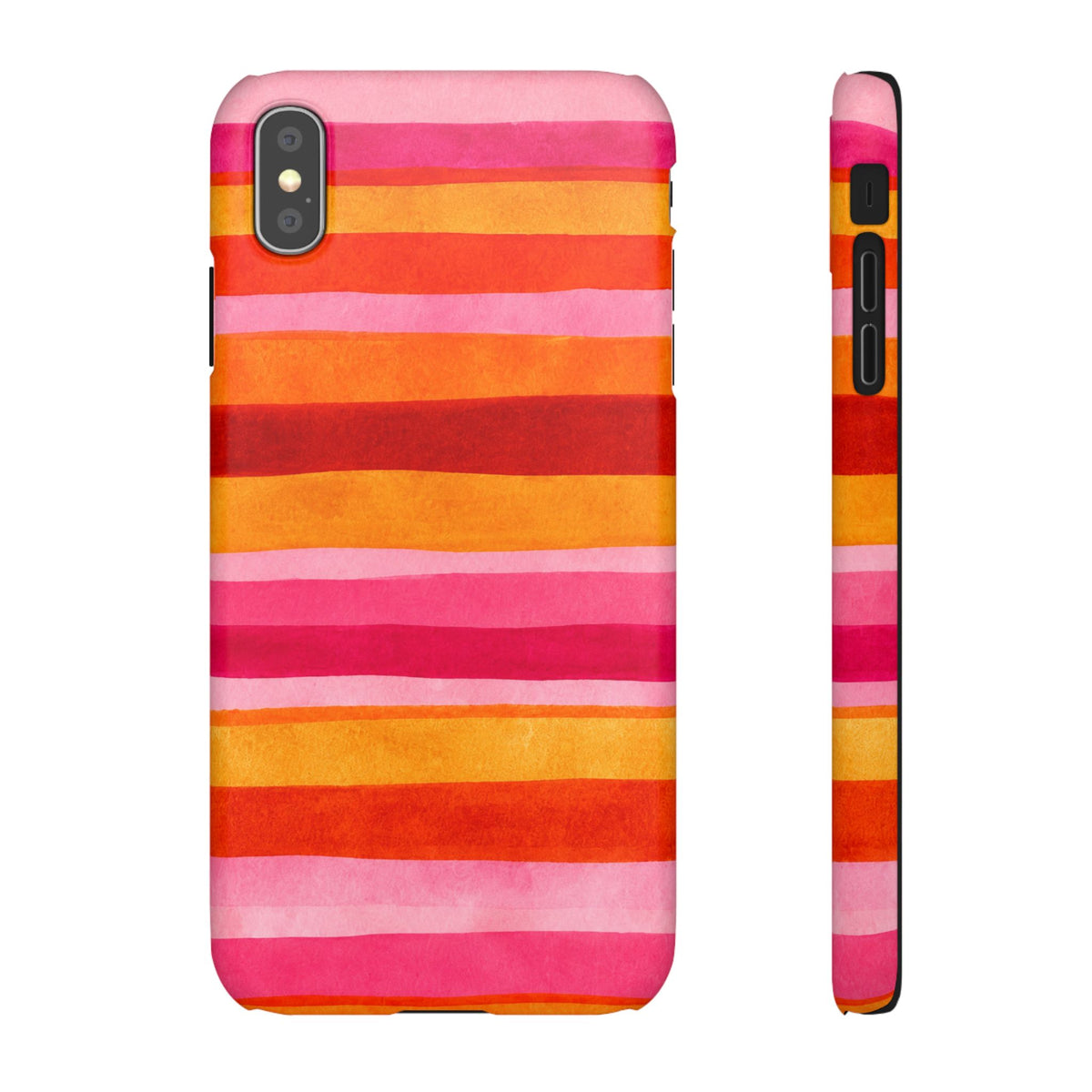 Pink Sunset Watercolor Stripes