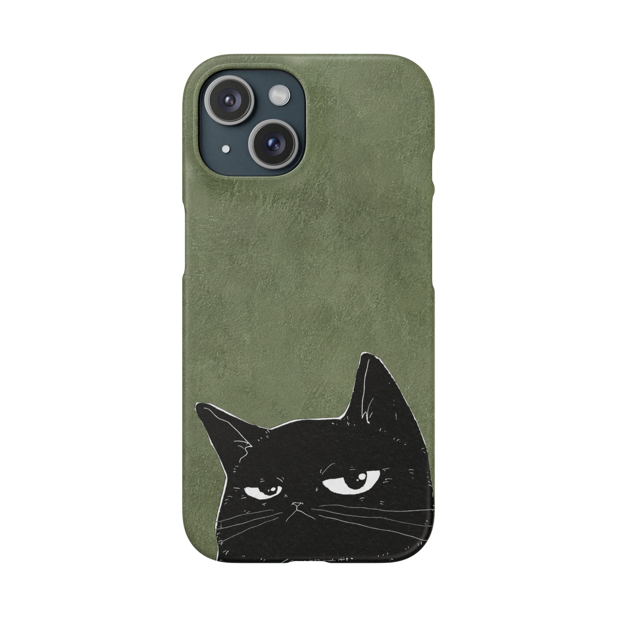 Grumpy Black Cat Phone Case