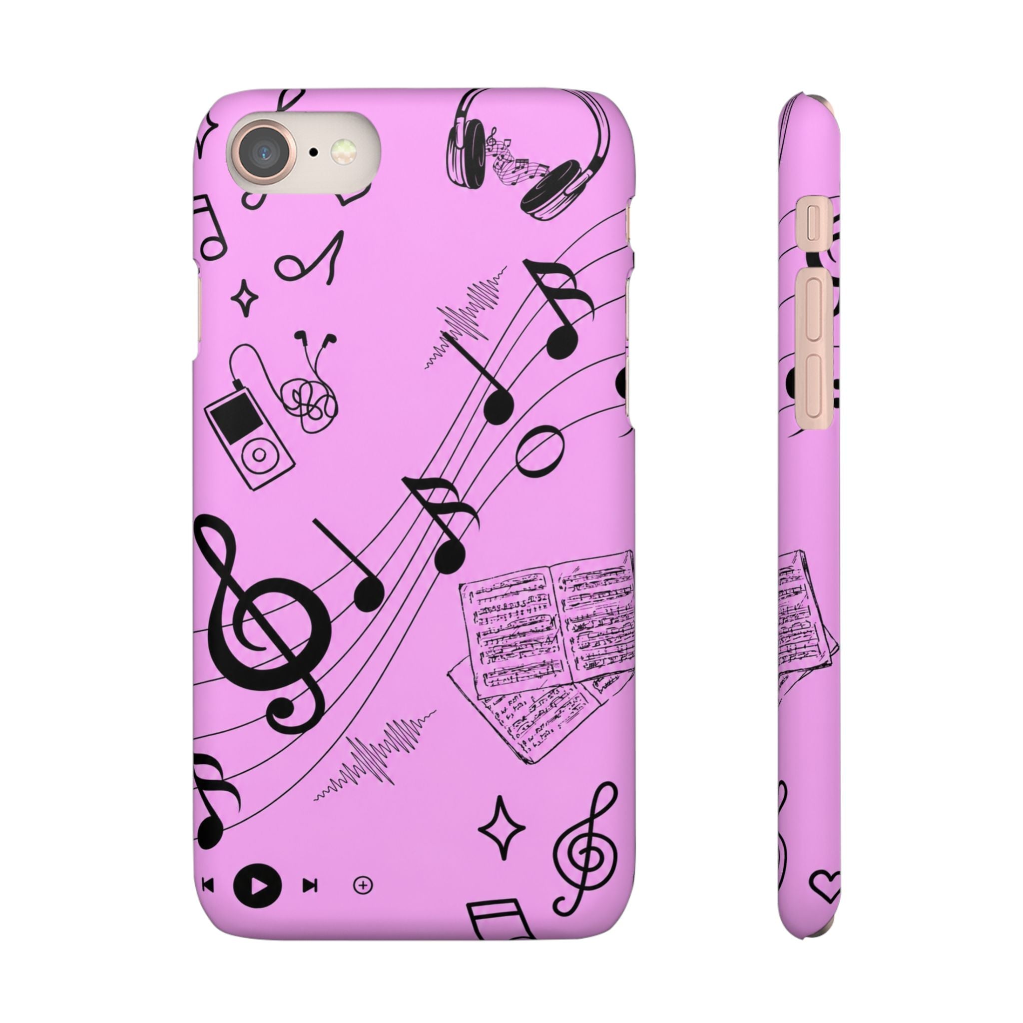 Pink Music Notes Phone Case