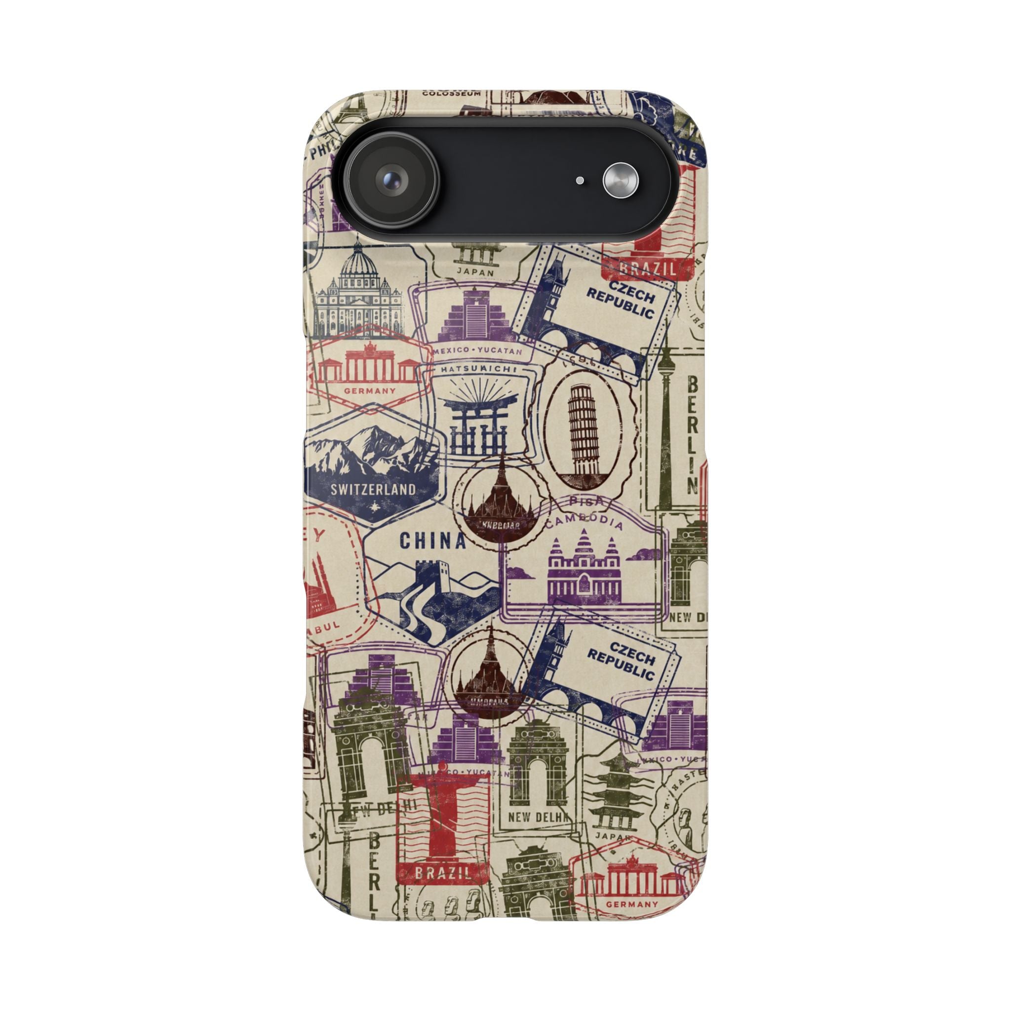Vintage Travel Stamps Phone Case