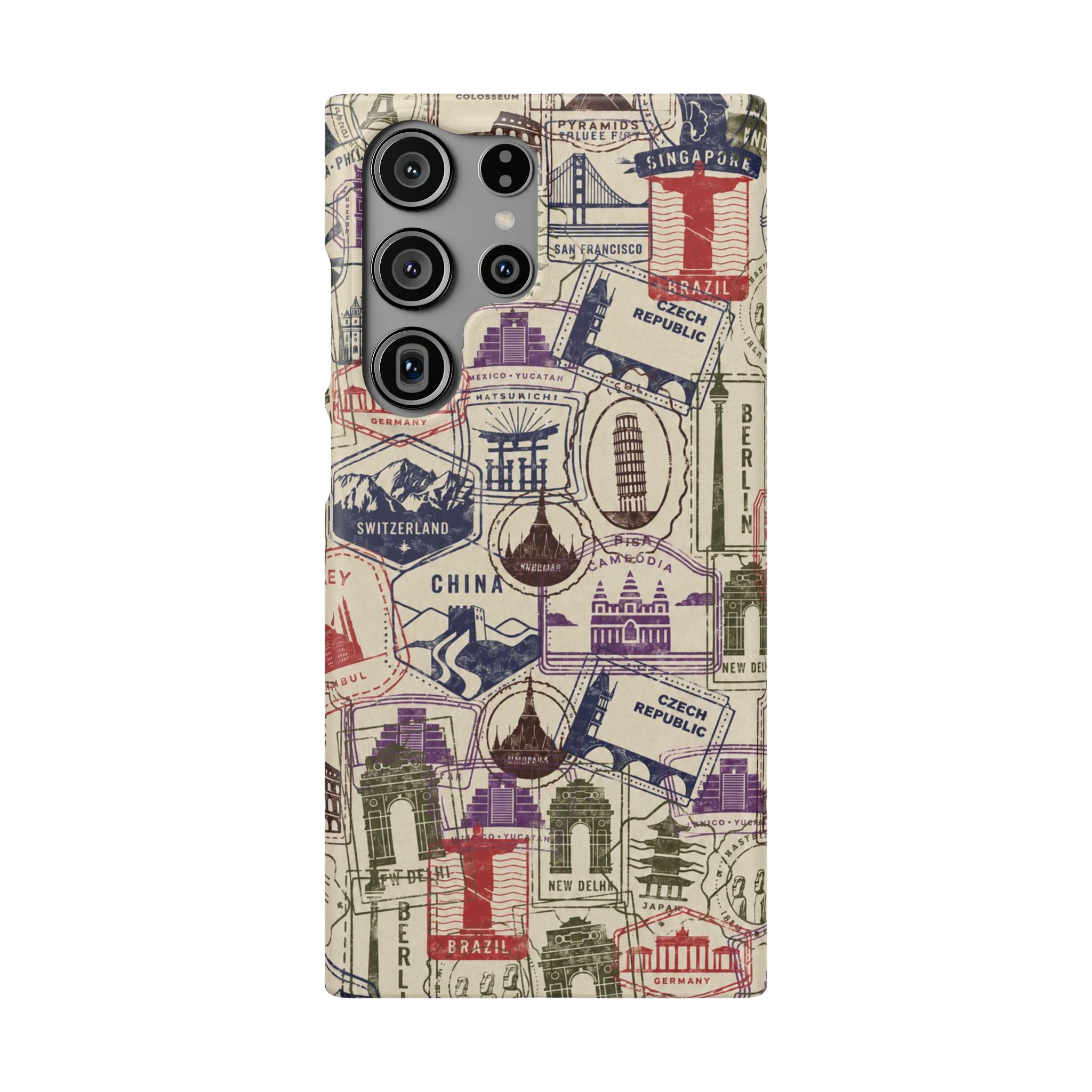 Vintage Travel Stamps Phone Case