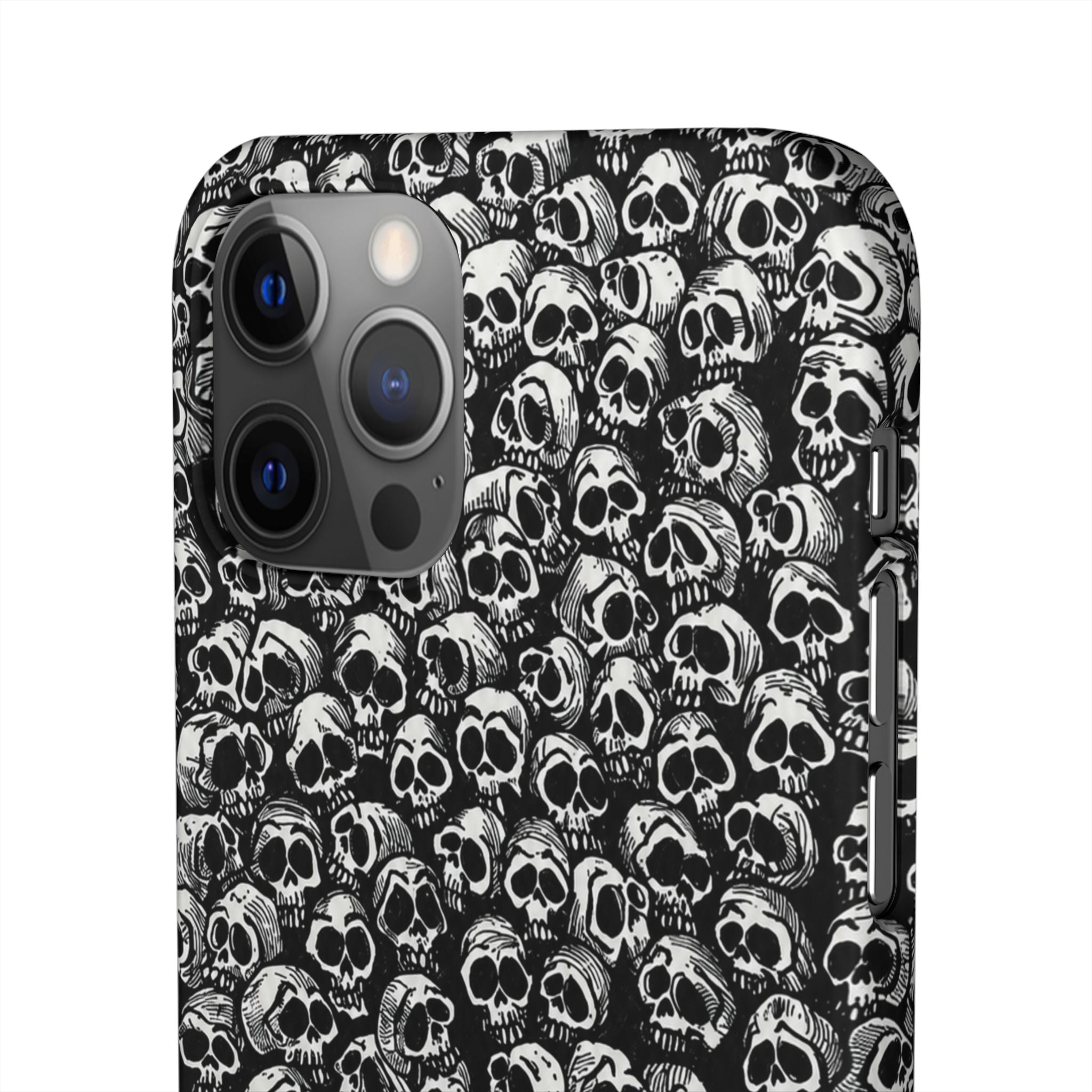 Black and White Skull Pattern Phone Case
