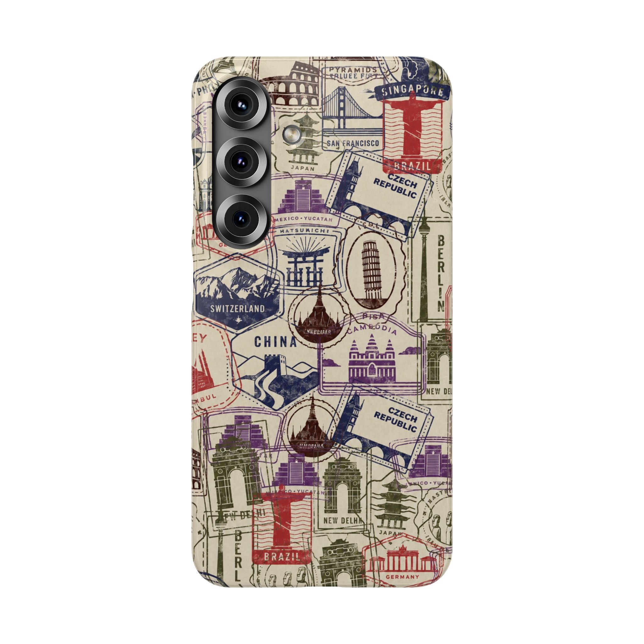 Vintage Travel Stamps Phone Case