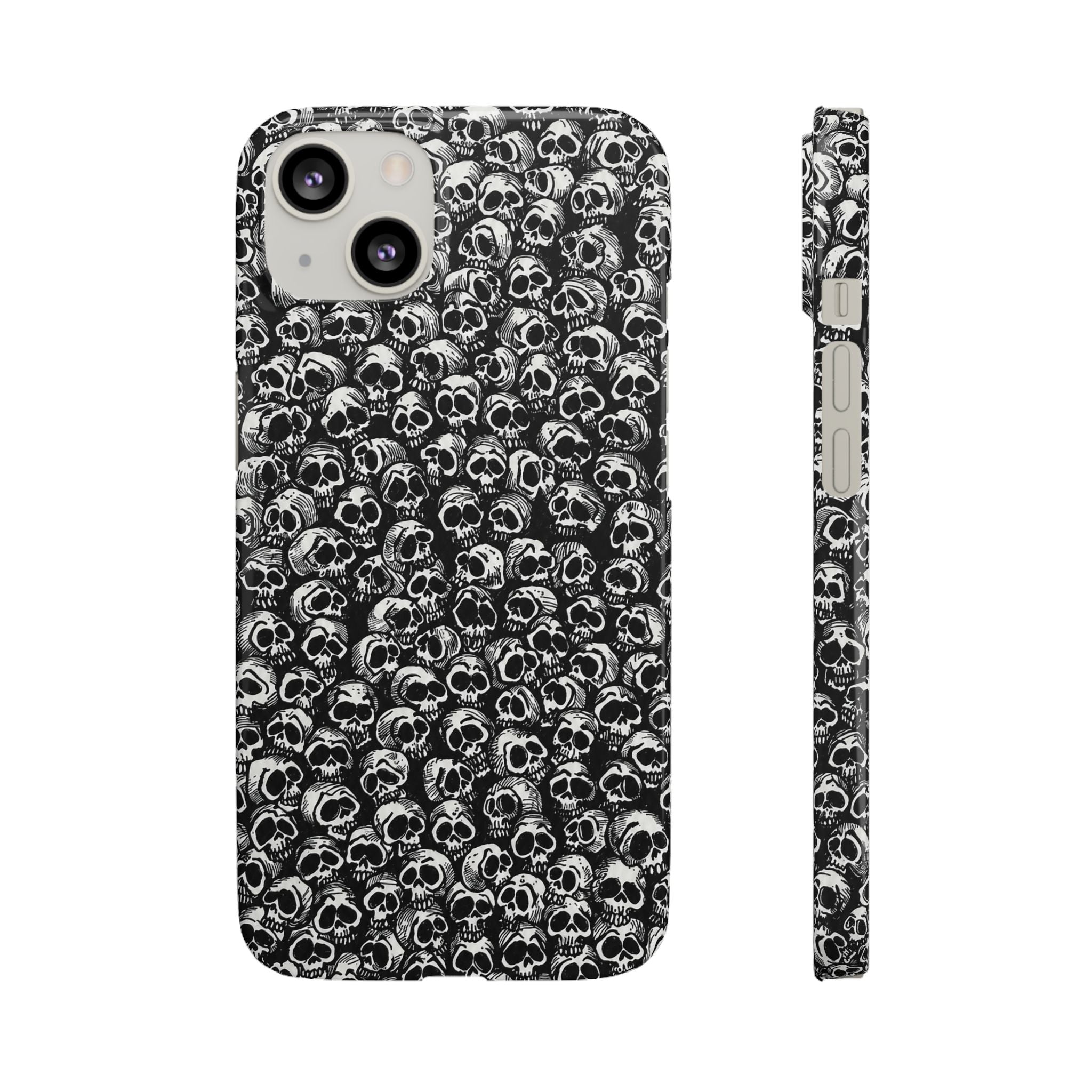 Black and White Skull Pattern Phone Case