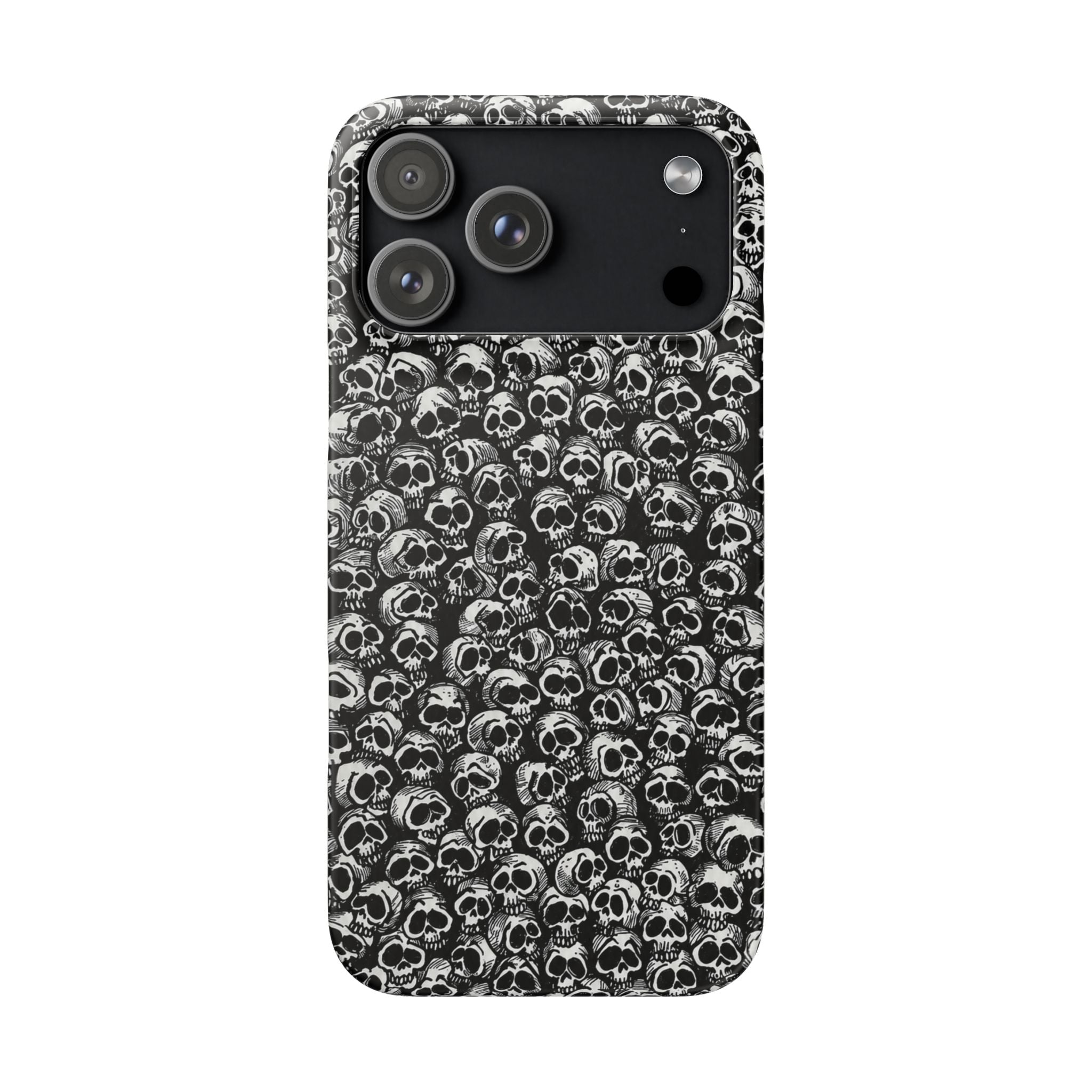 Black and White Skull Pattern Phone Case
