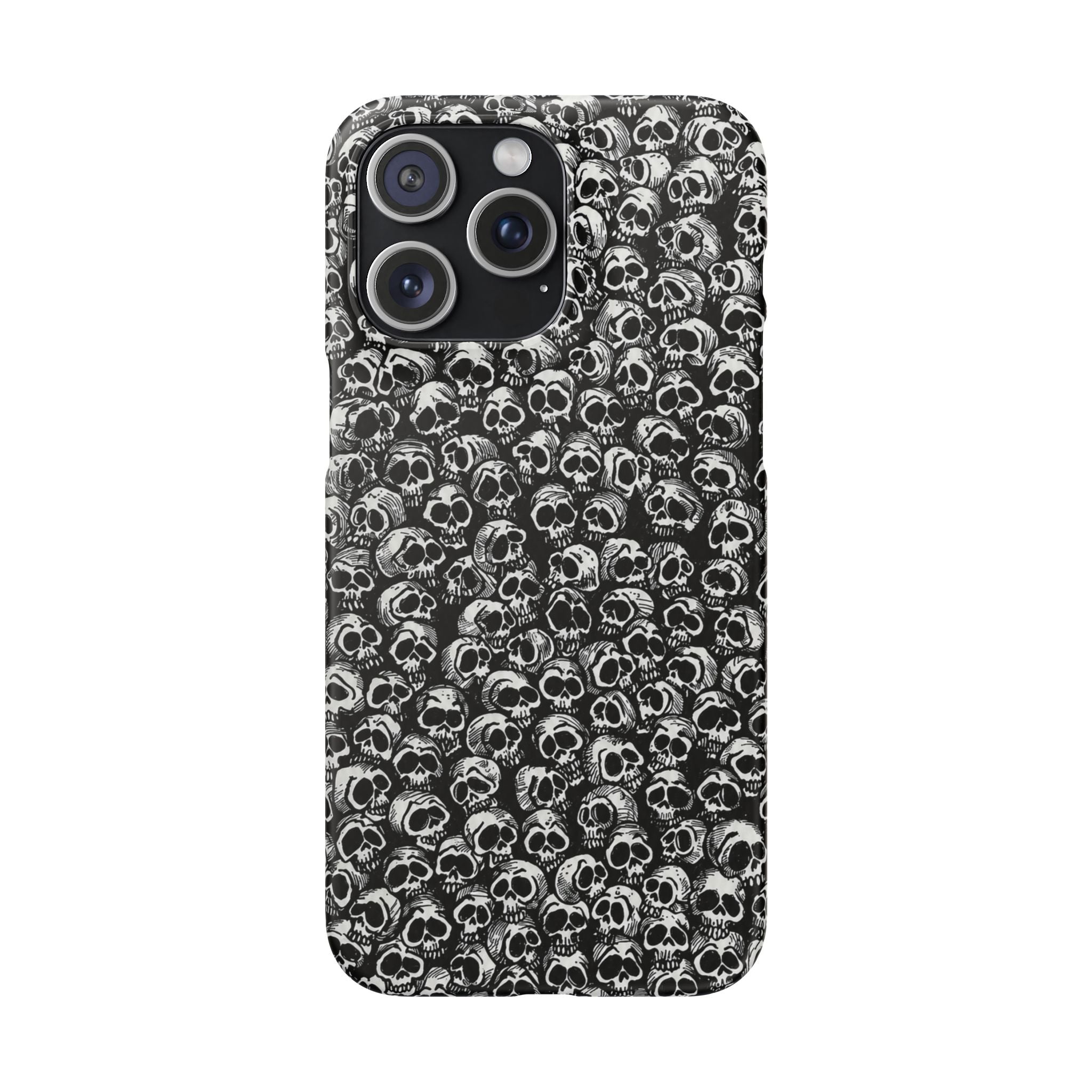 Black and White Skull Pattern Phone Case