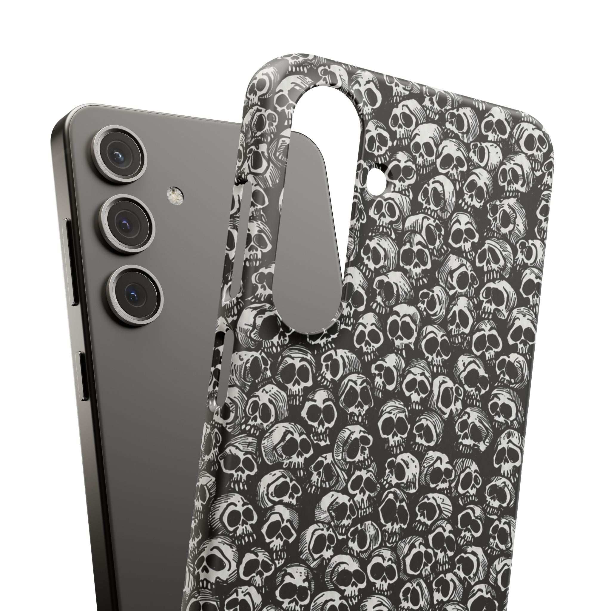 Black and White Skull Pattern Phone Case