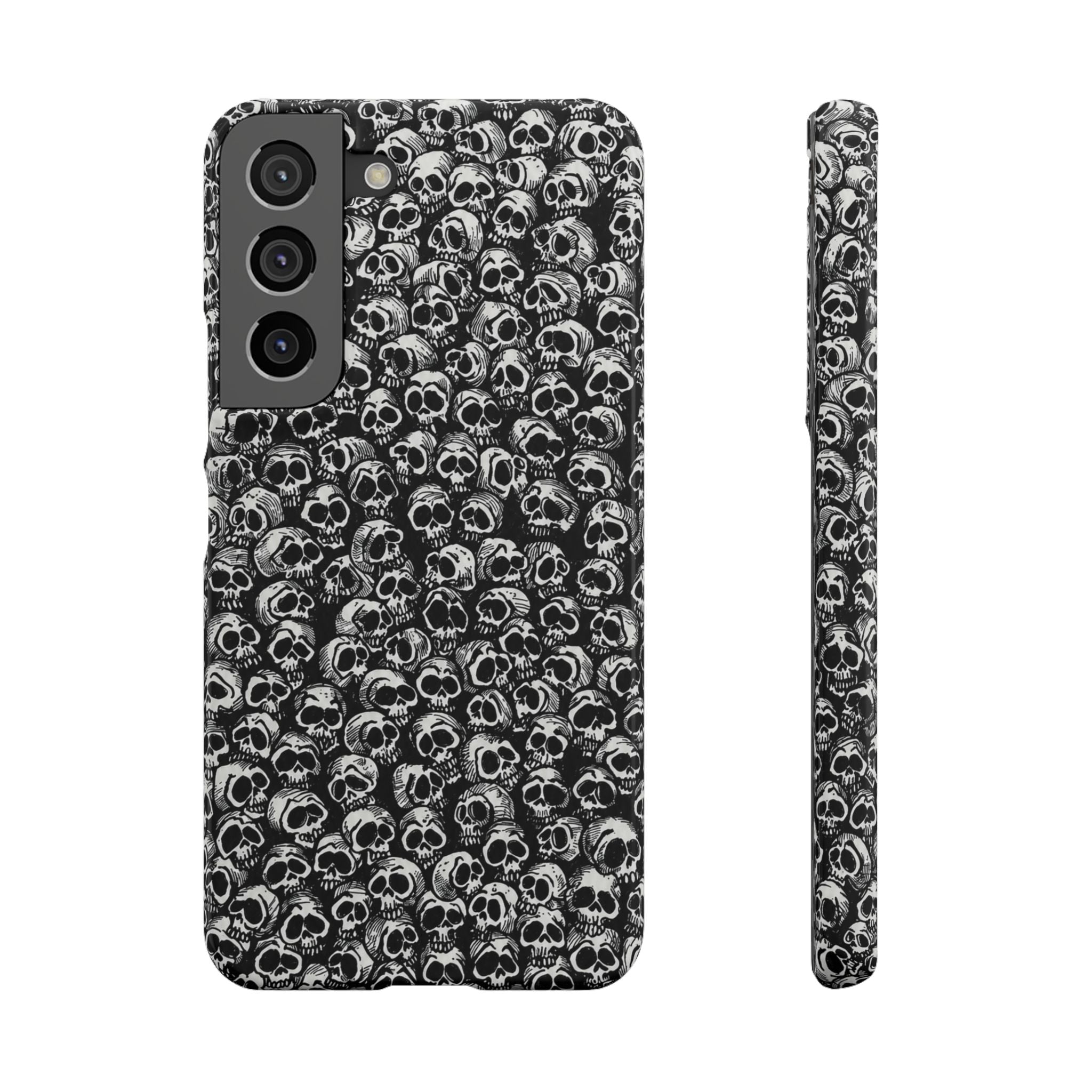 Black and White Skull Pattern Phone Case