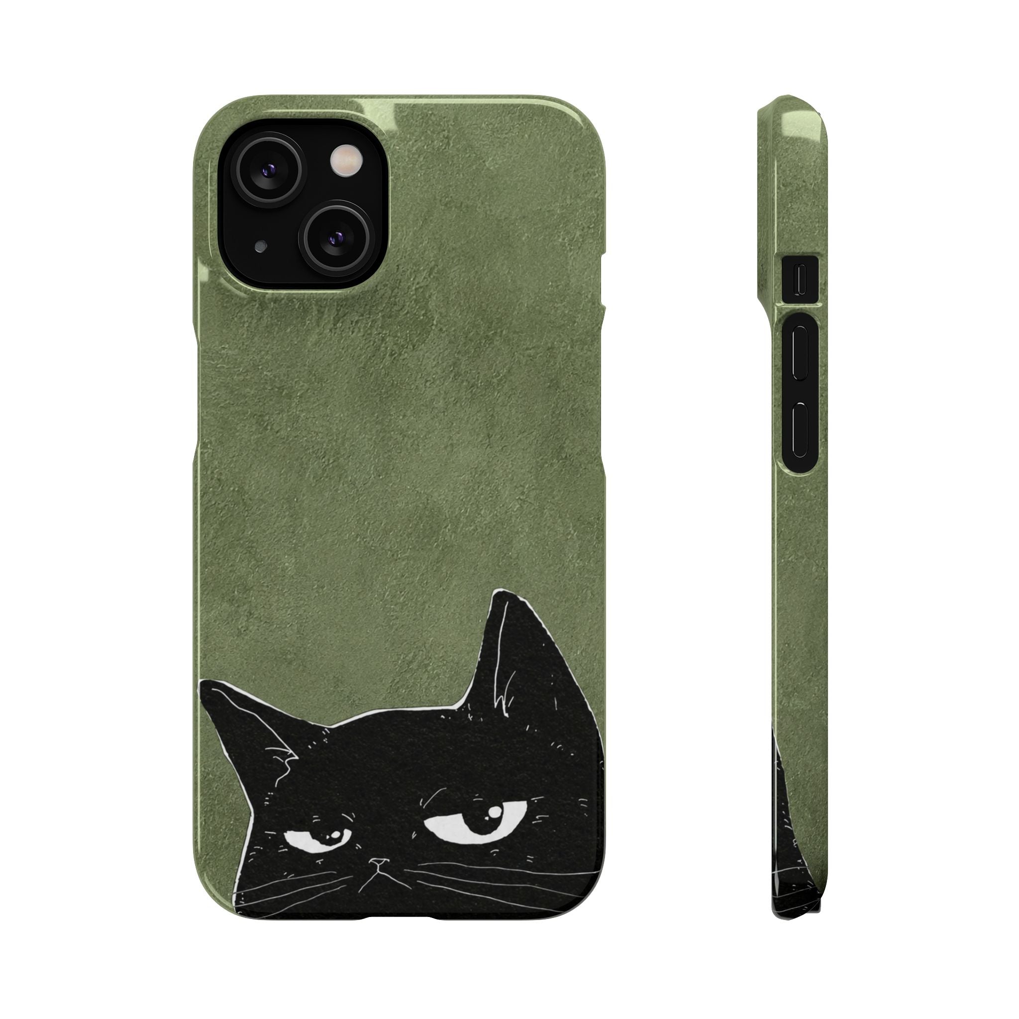 Grumpy Black Cat Phone Case