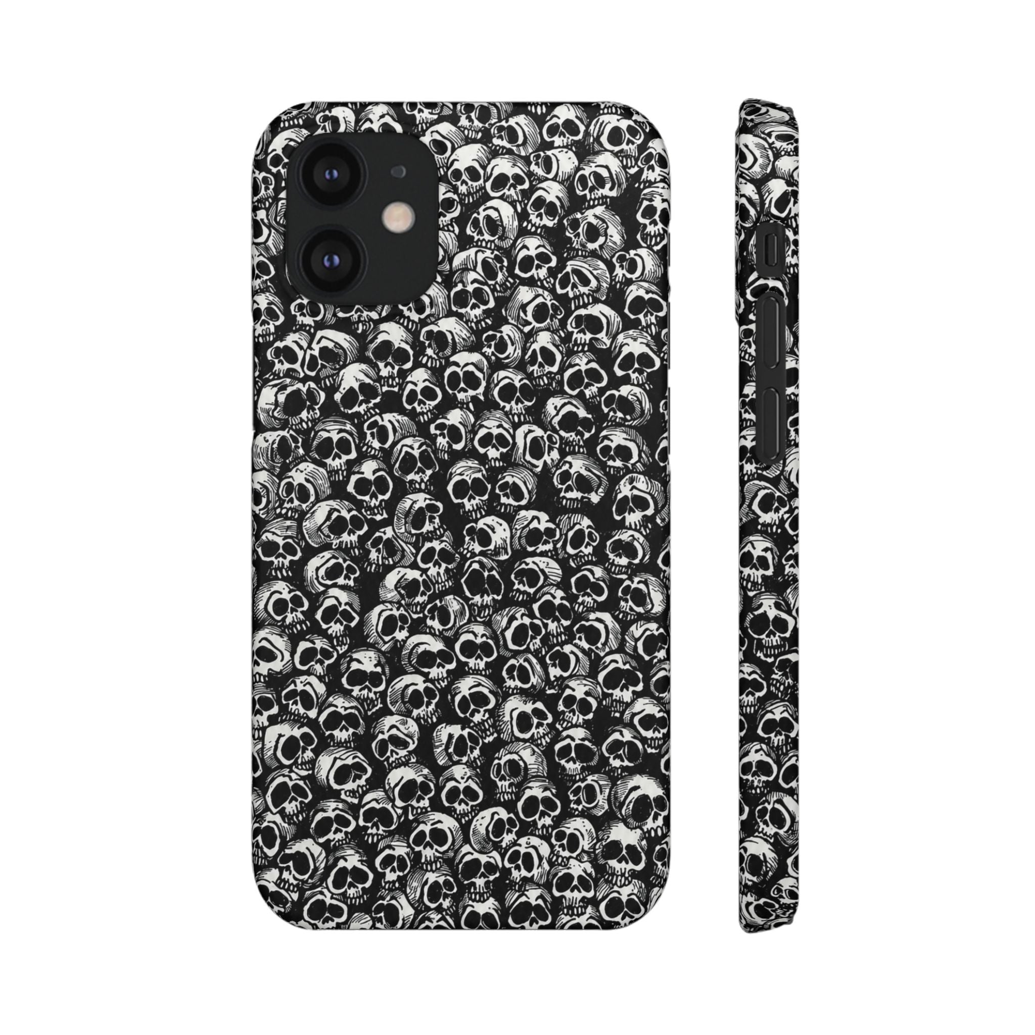 Black and White Skull Pattern Phone Case