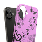 Pink Music Notes Phone Case