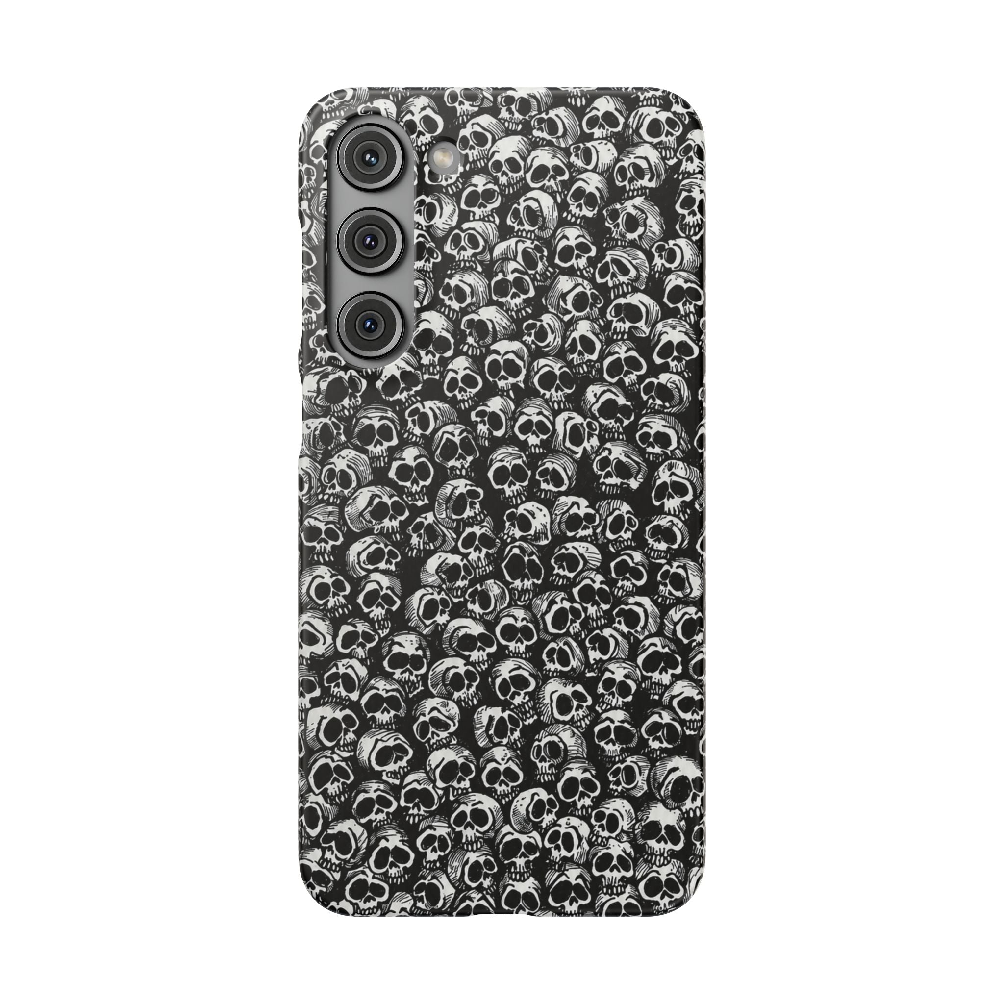 Black and White Skull Pattern Phone Case