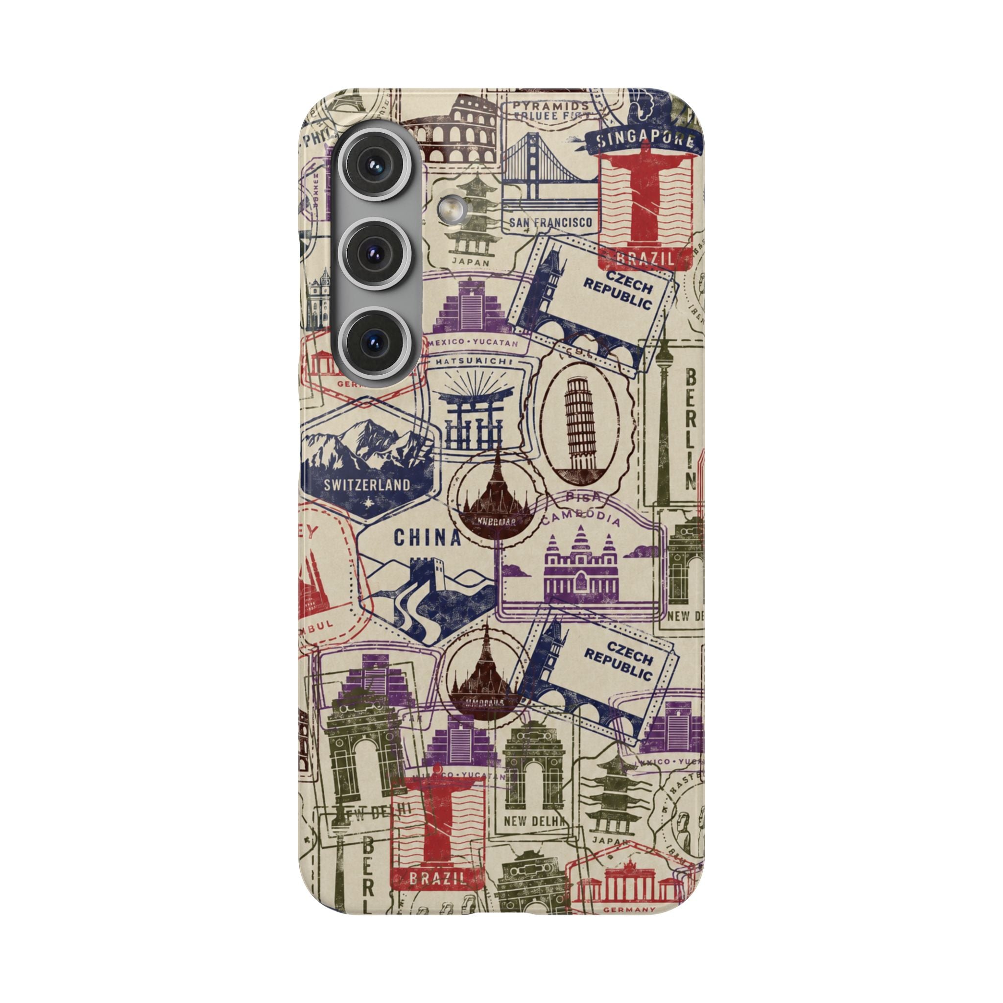 Vintage Travel Stamps Phone Case