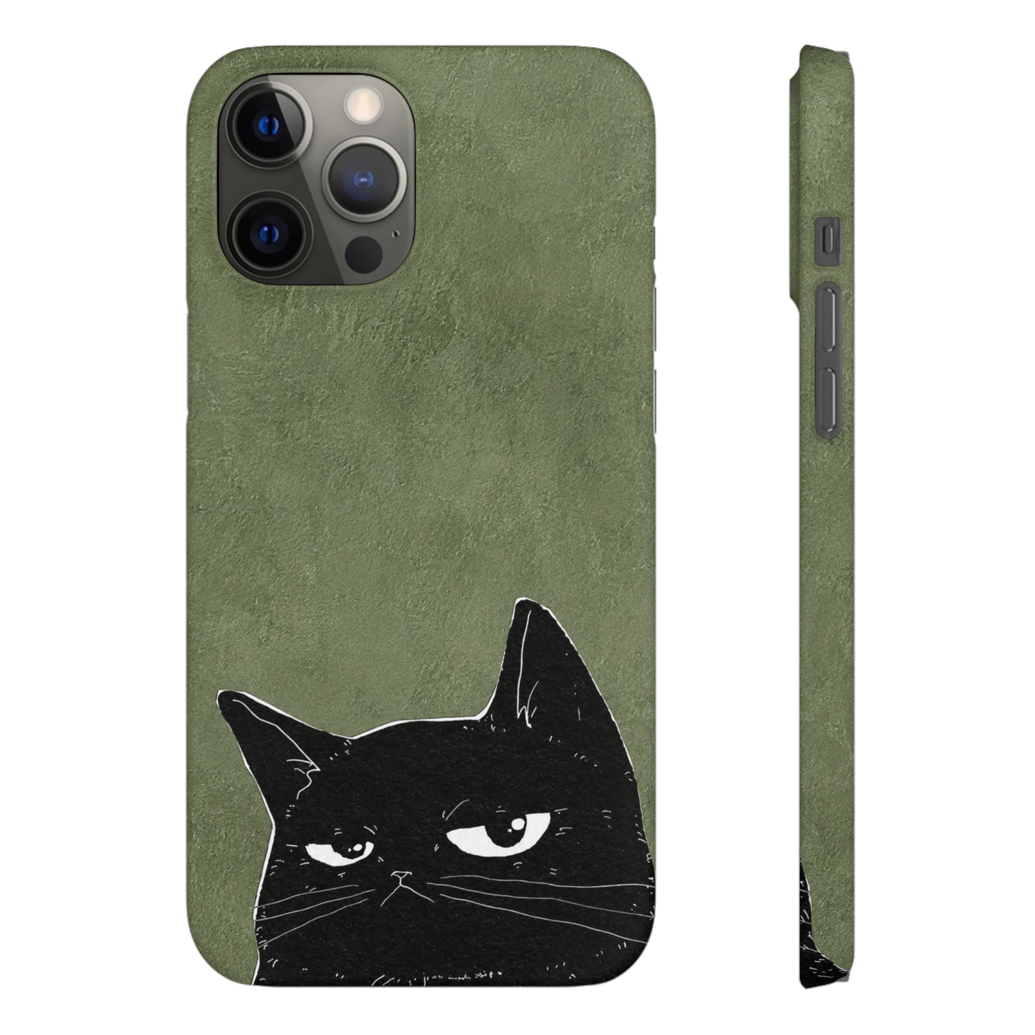 Grumpy Black Cat Phone Case