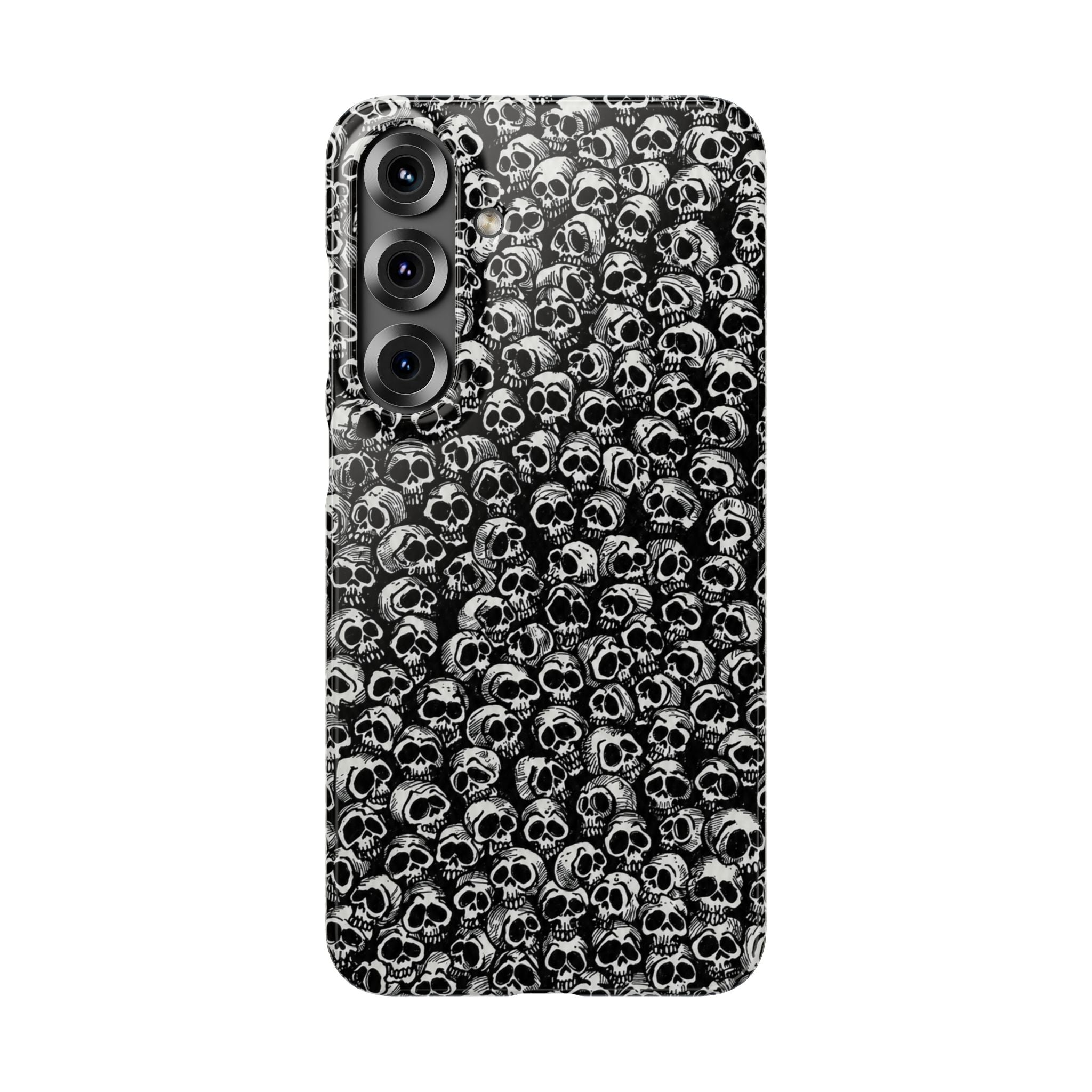 Black and White Skull Pattern Phone Case
