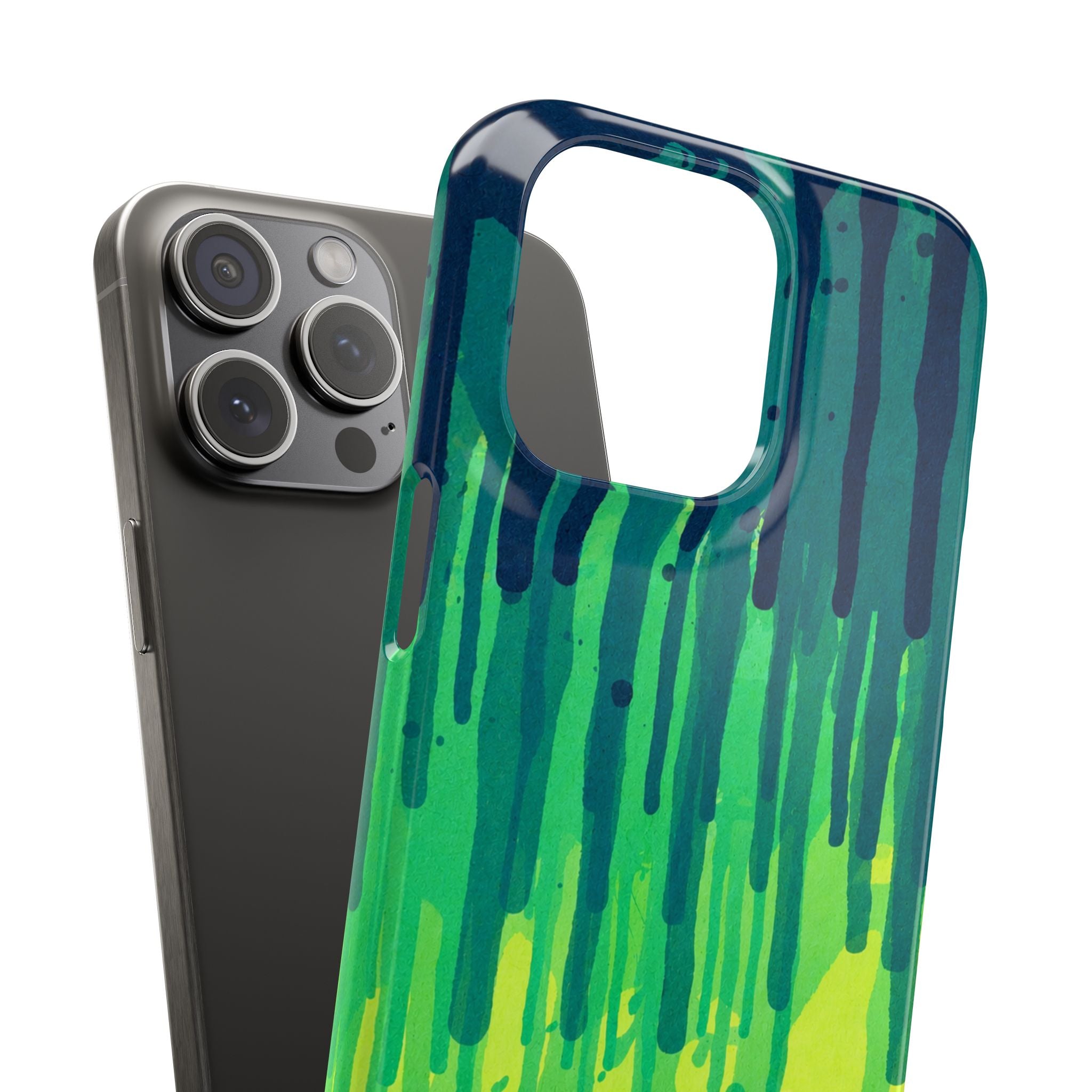 Liquid Emerald – Abstract Drip Phone Case