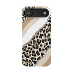 Beige Leopard Print Glitter Phone Case