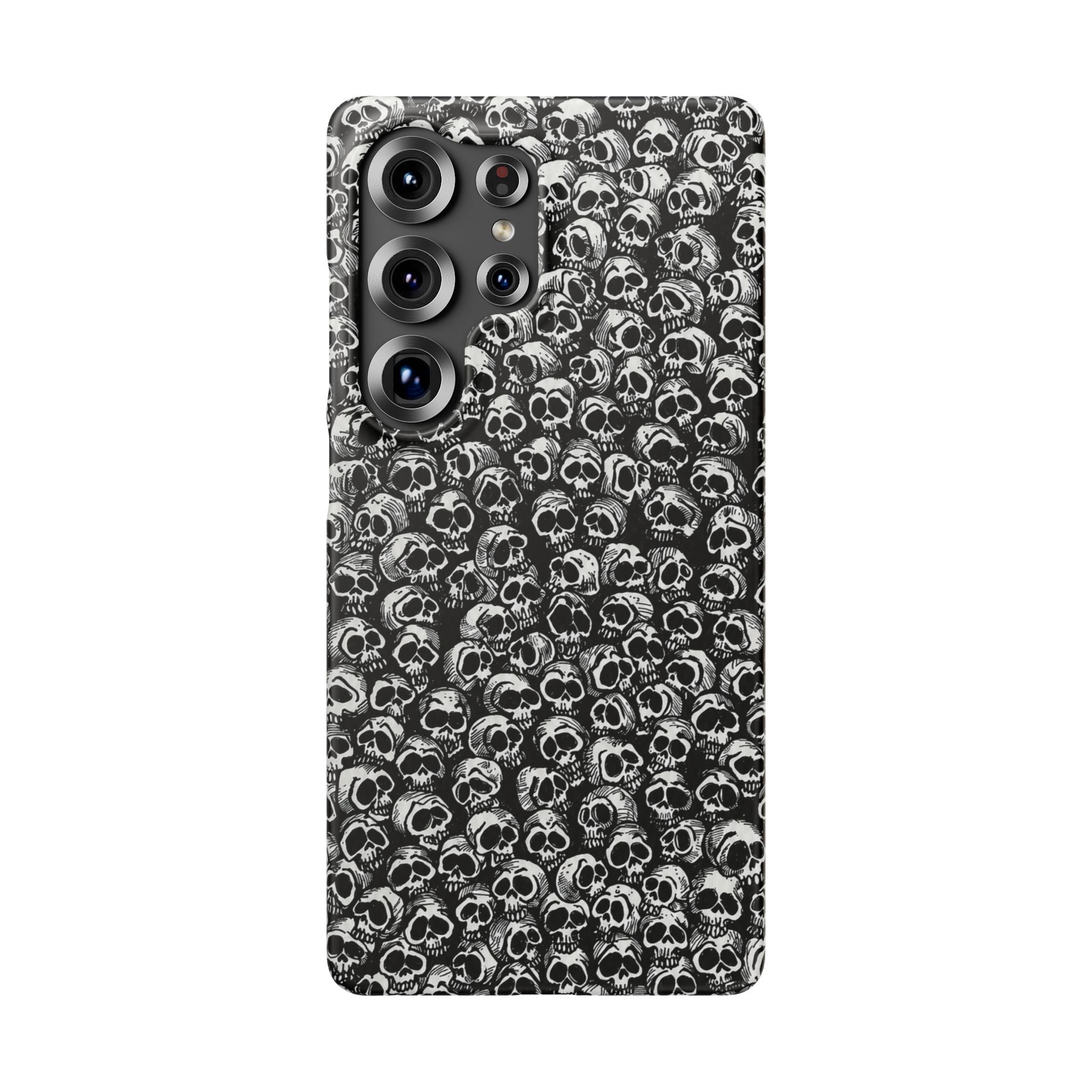 Black and White Skull Pattern Phone Case
