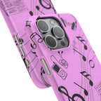 Pink Music Notes Phone Case