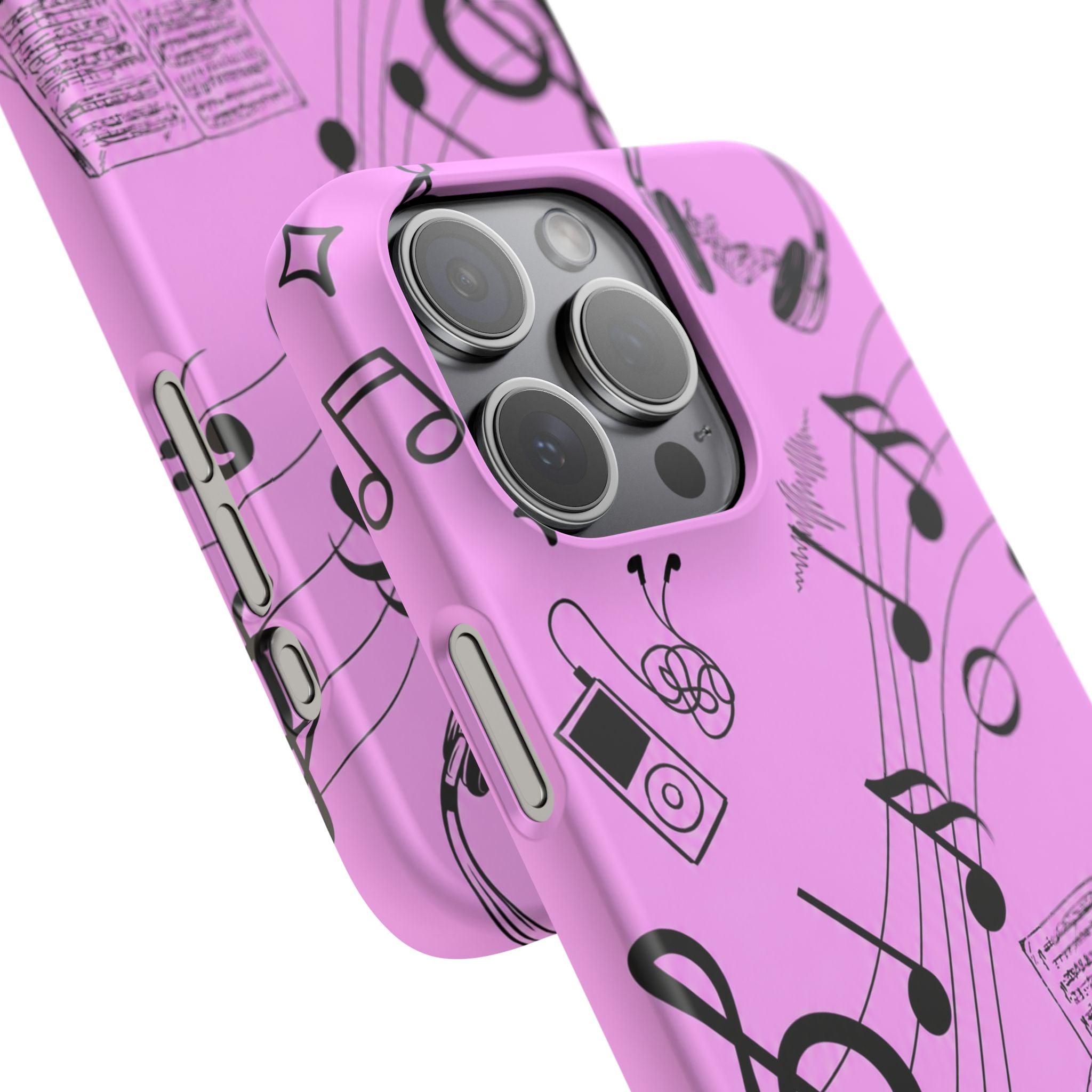 Pink Music Notes Phone Case