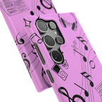 Pink Music Notes Phone Case
