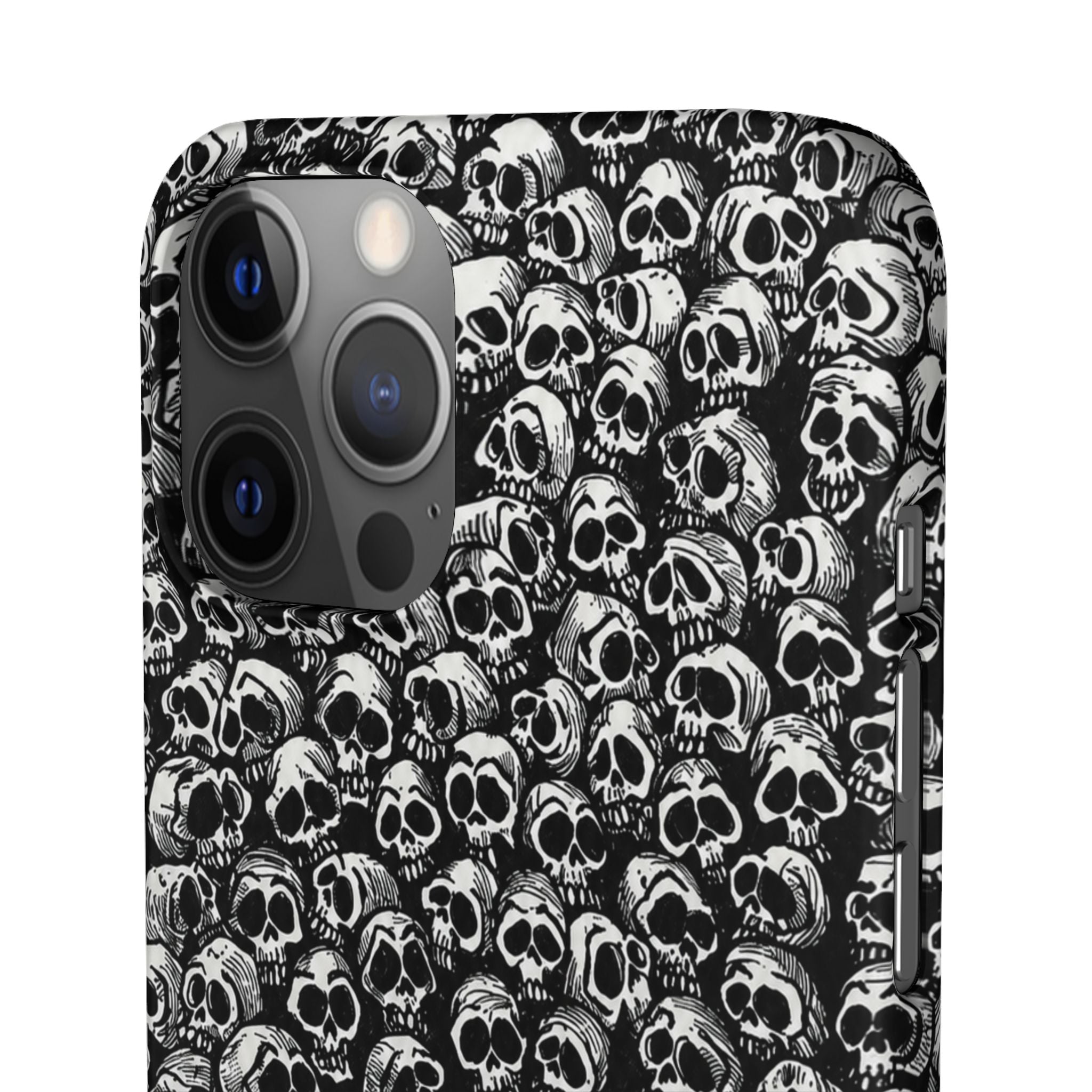 Black and White Skull Pattern Phone Case